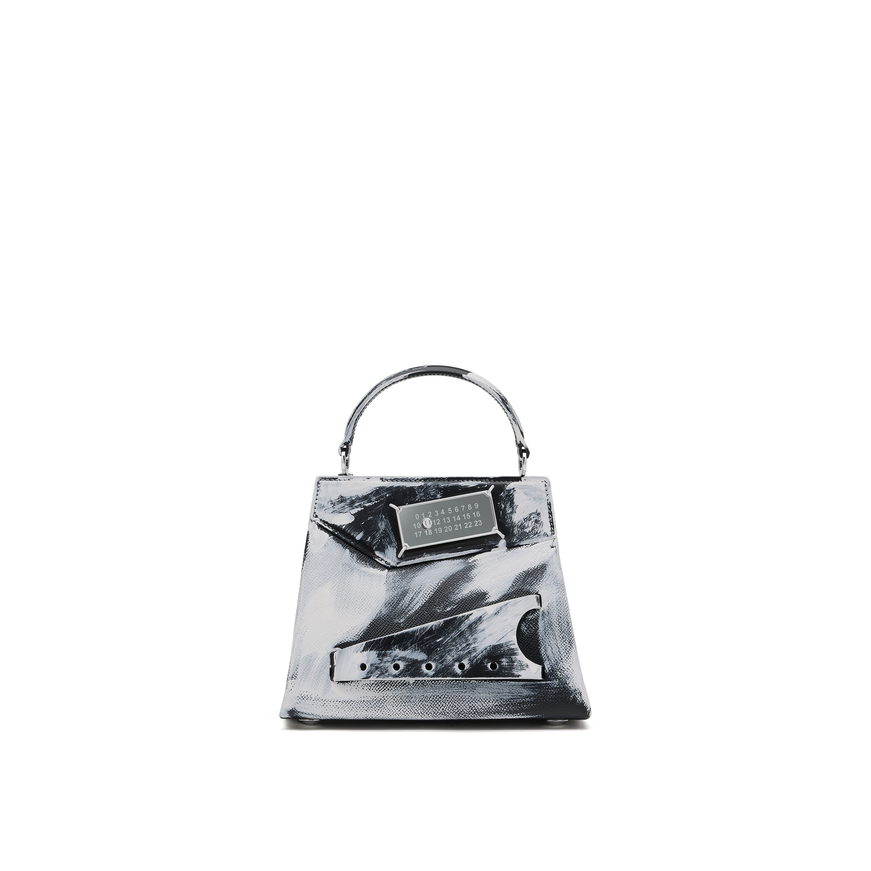 Maison Margiela Snatched Handbag Bianchetto Small Unisex Black And White In Multi