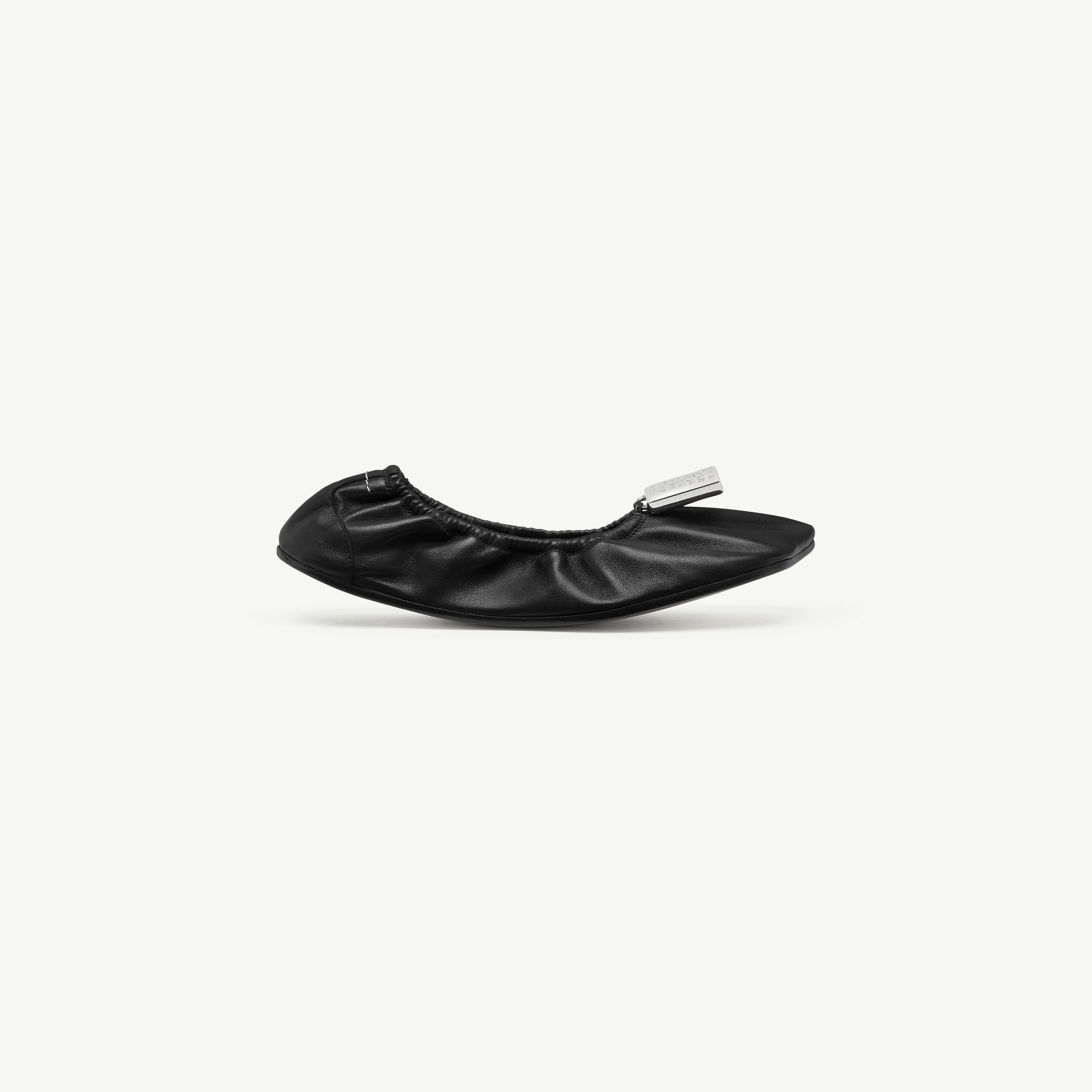Mm6 Maison Margiela Soft Leather Ballerina Flats With Gathered Edging In Multi