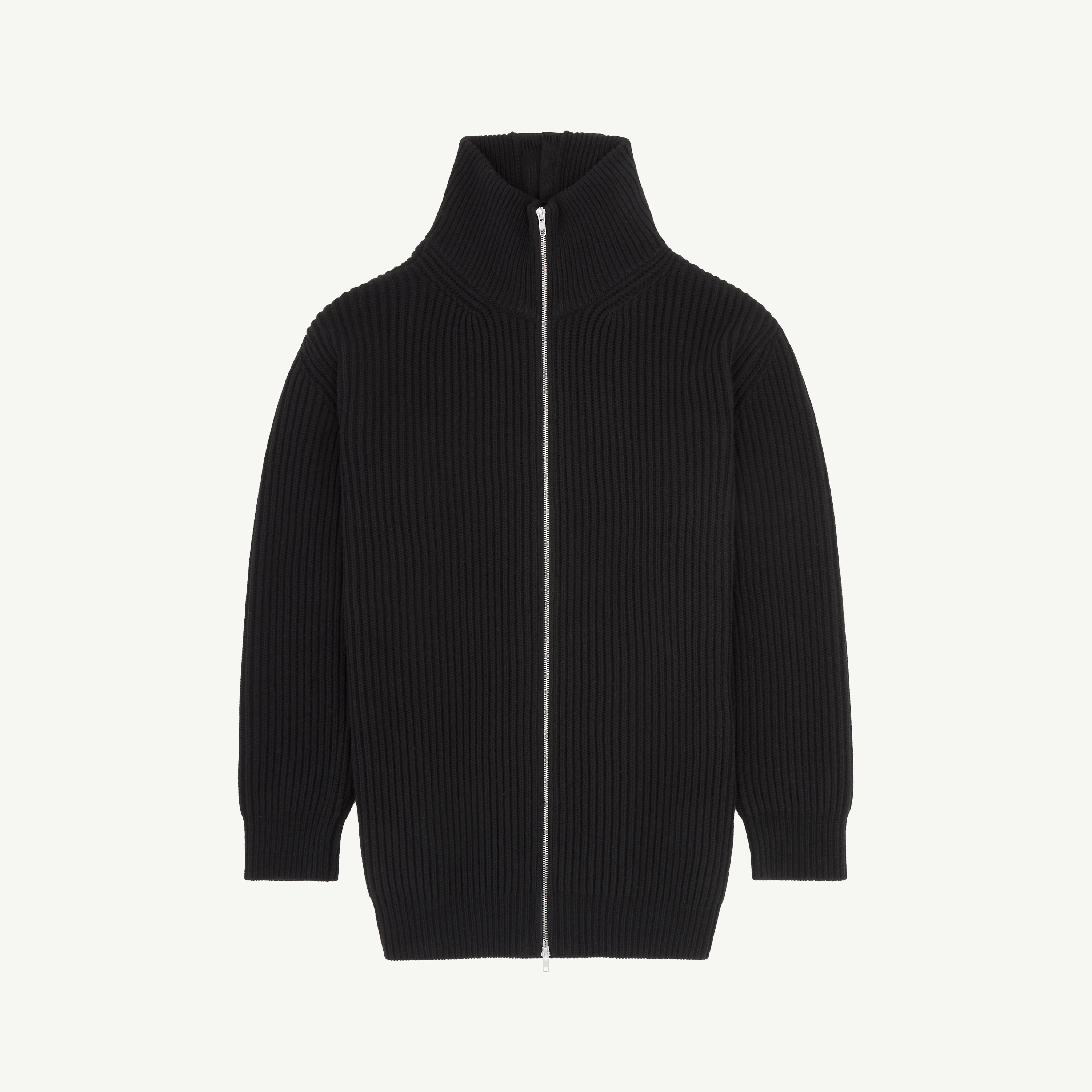 Mm6 Maison Margiela Ribbed Knit Cardigan Dress In Black