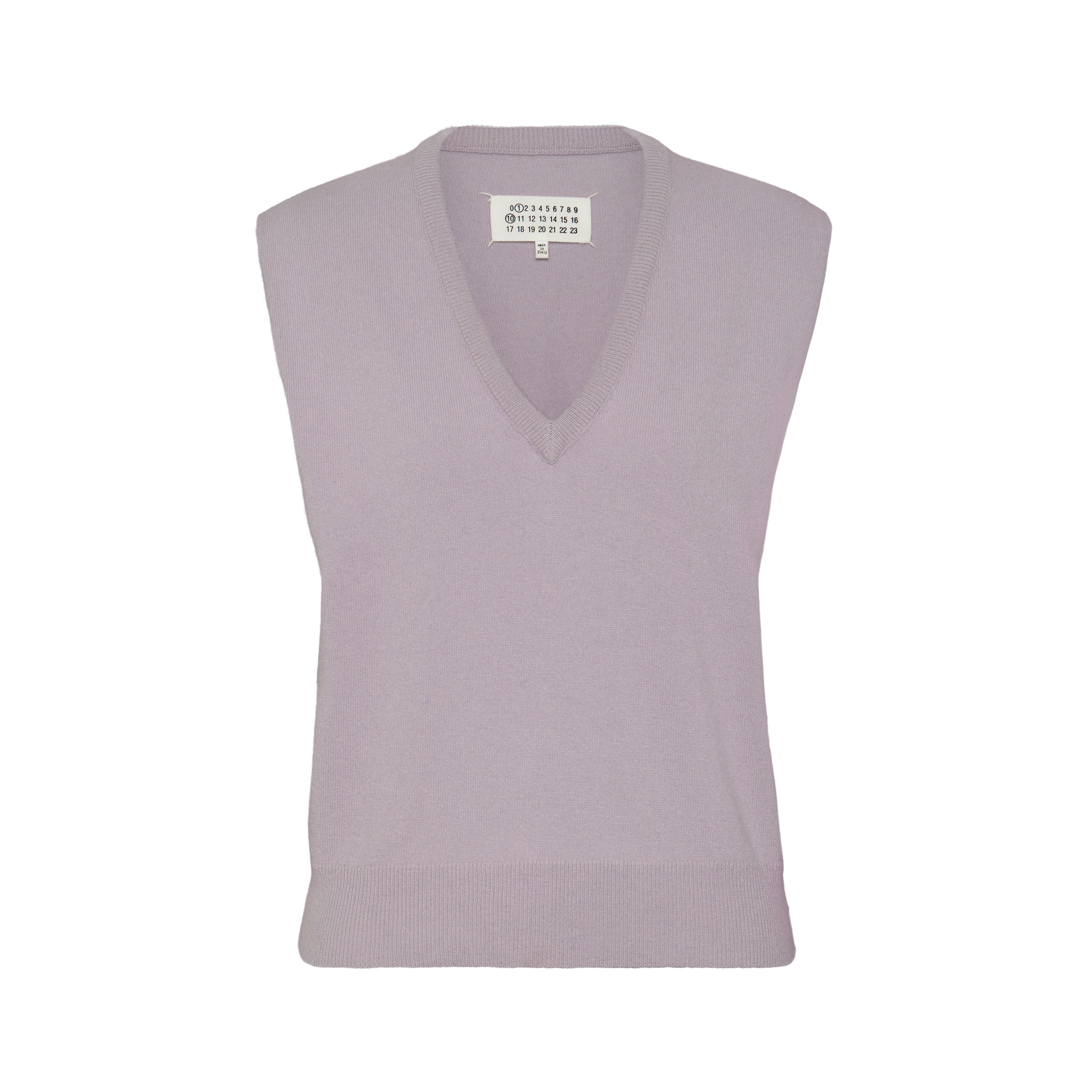 Maison Margiela Wool V-neck Gilet Woman Lilac