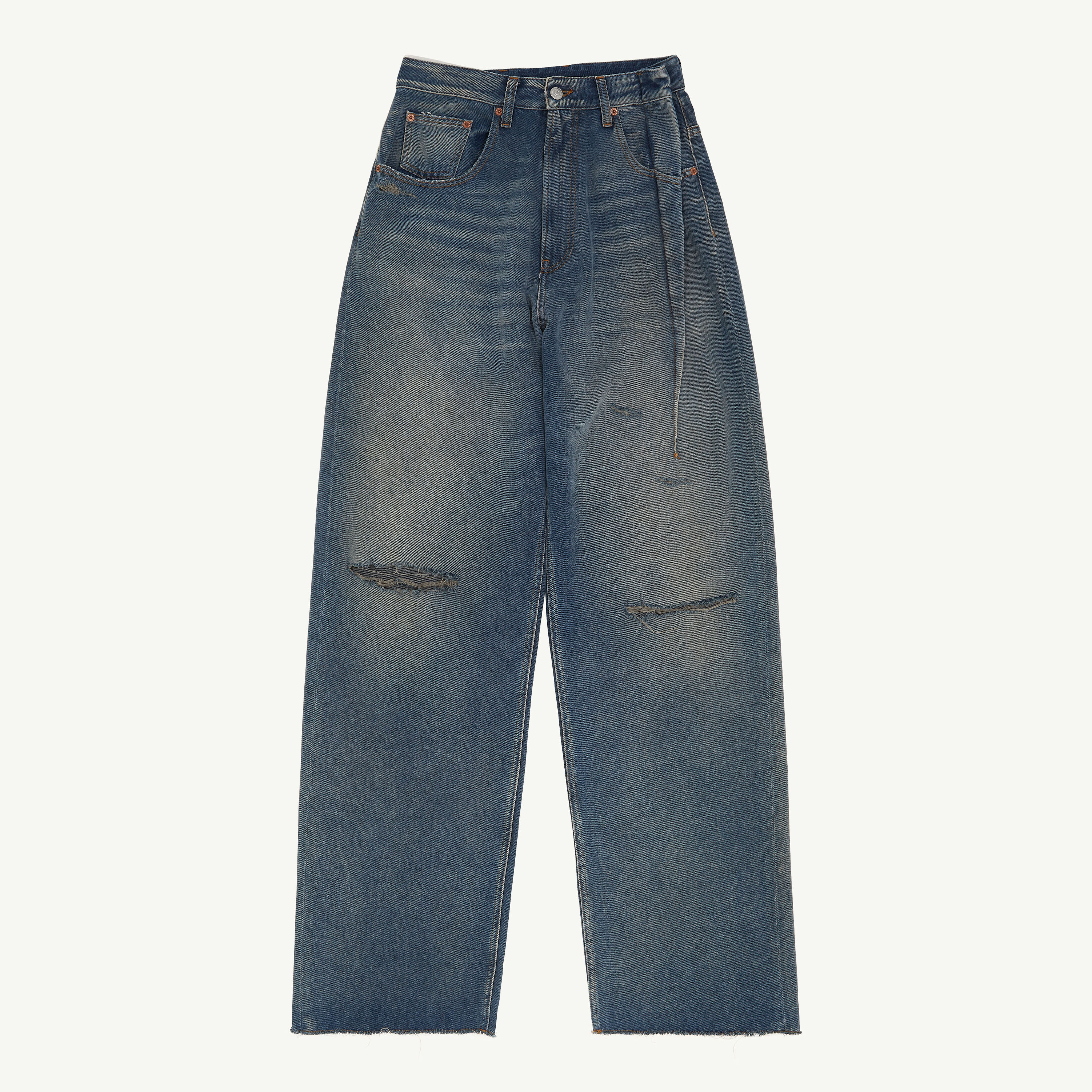Mm6 Maison Margiela Aged Denim Jeans In Blue