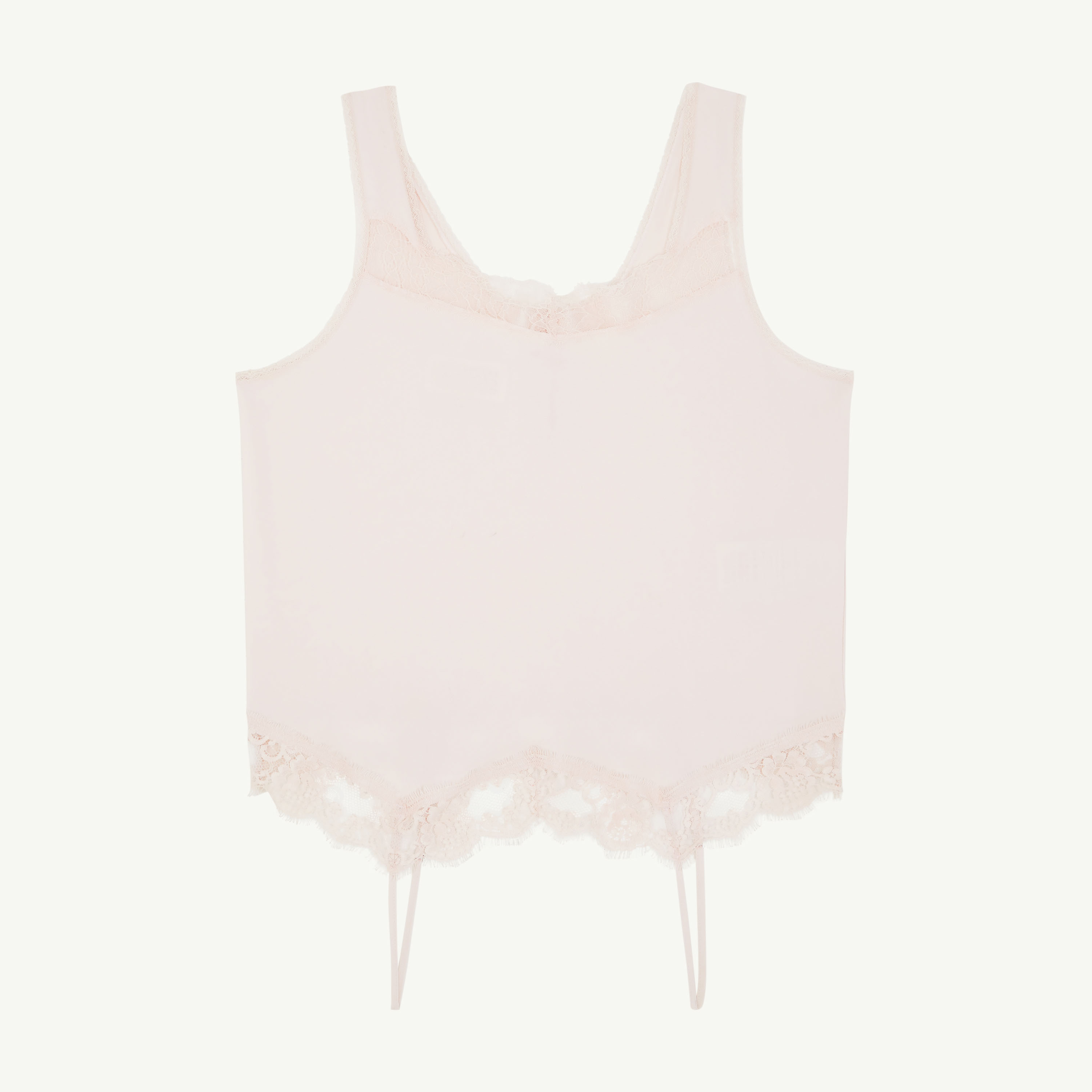 Mm6 Maison Margiela Mirrored Lace Slip Top In Pink