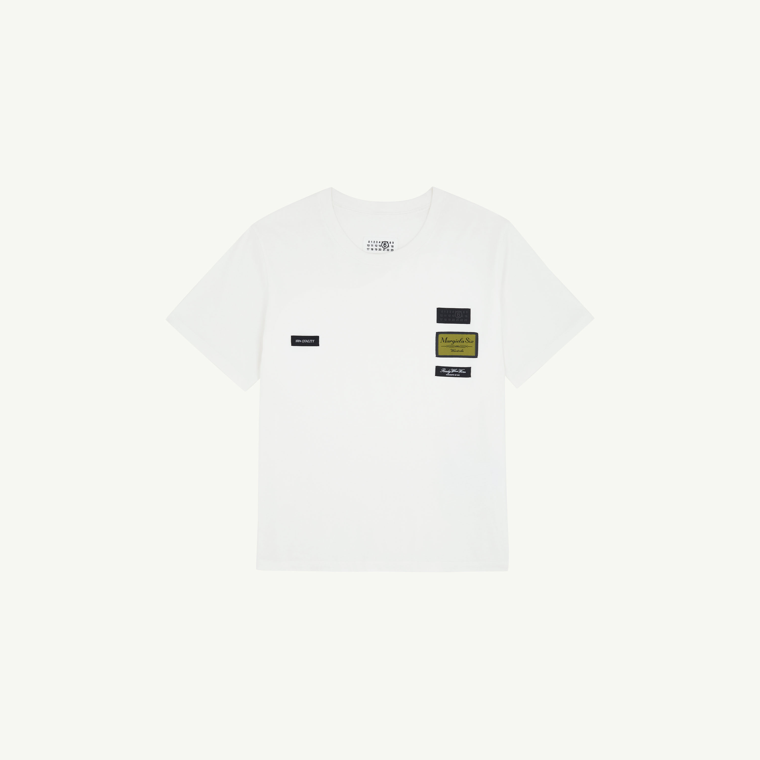 Mm6 Maison Margiela Patch Graphic Crew Neck Short Sleeve T-shirt In White