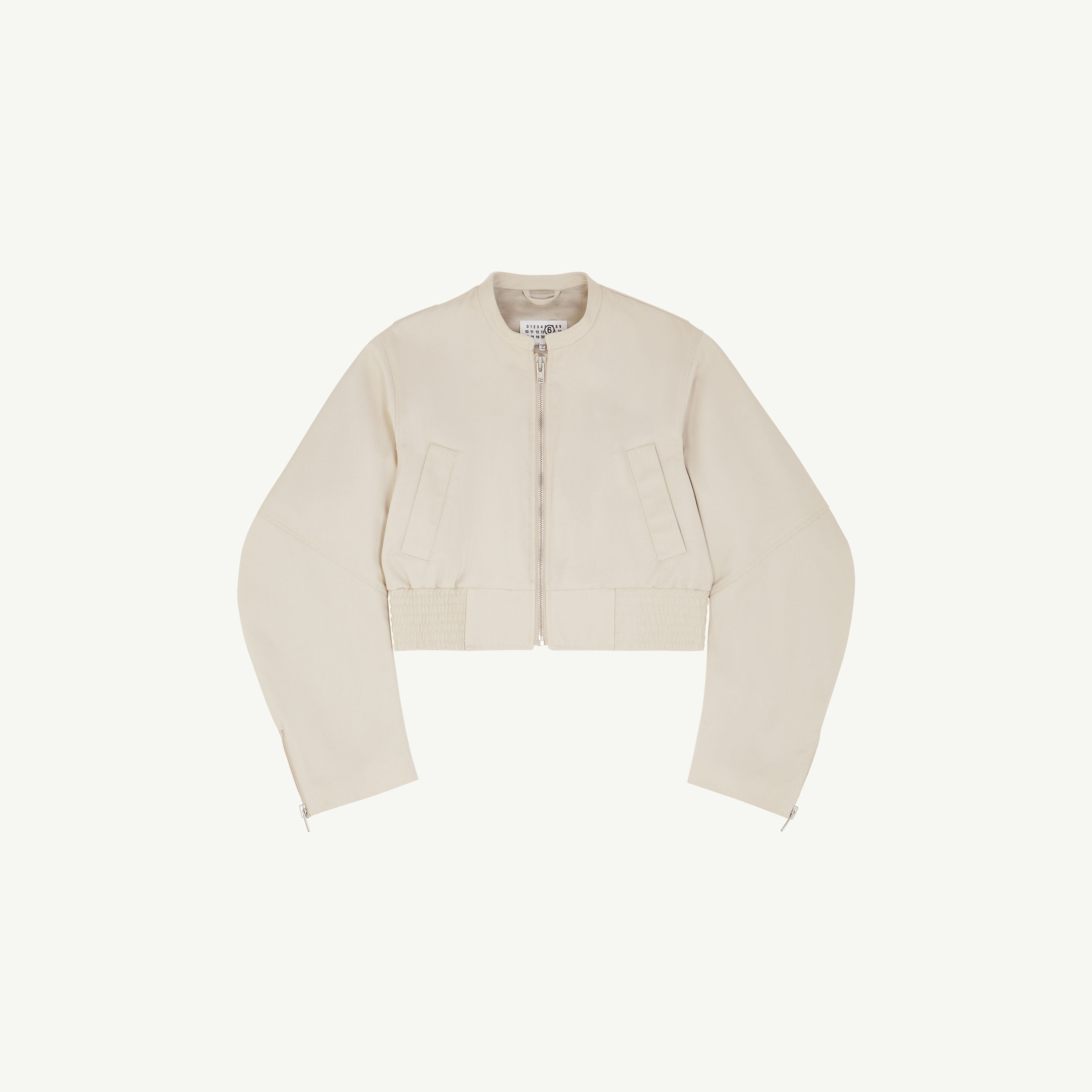 Mm6 Maison Margiela Cropped Bomber Jacket In Neutral
