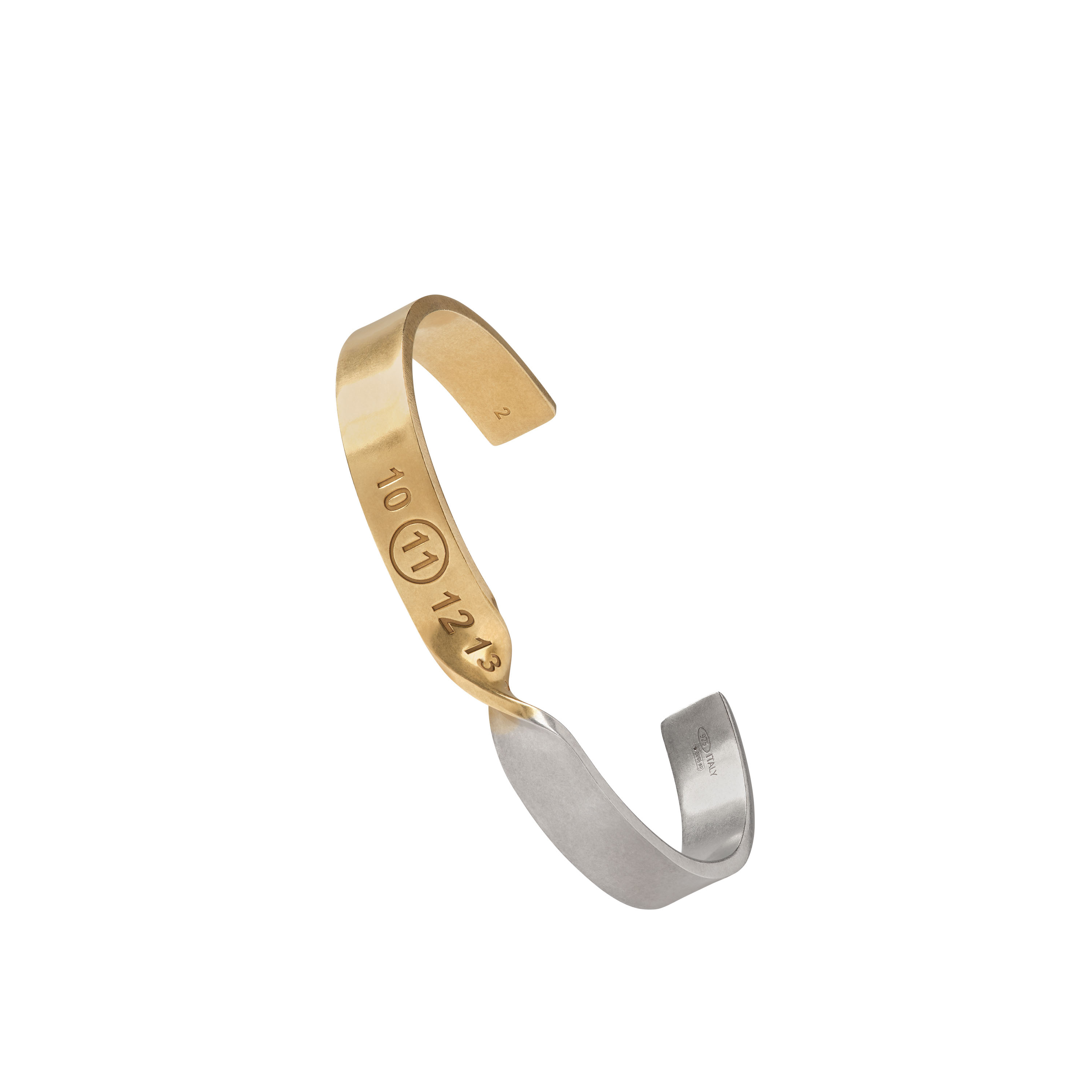 Maison Margiela Twisted Number Cuff Man Black And Palladium