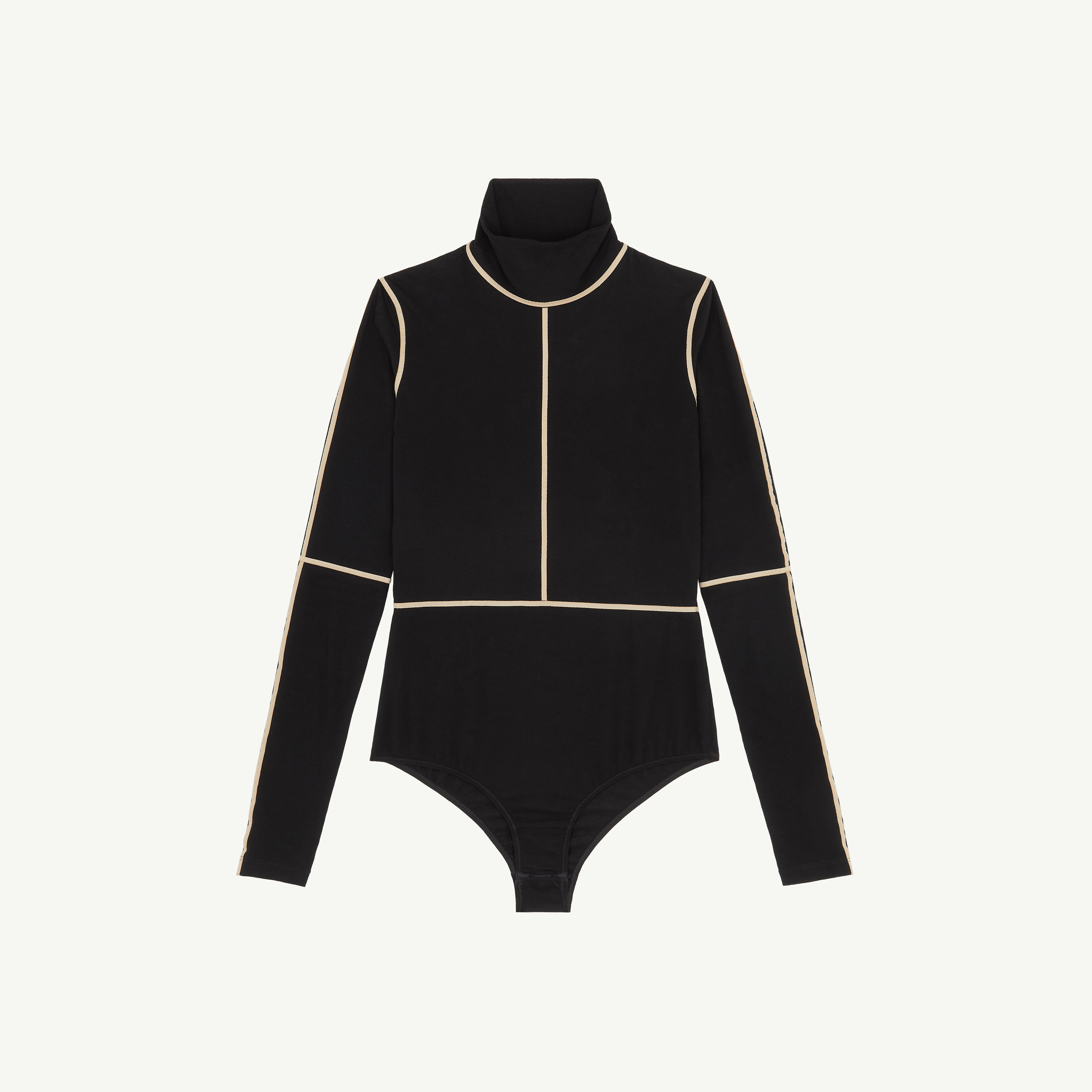 Mm6 Maison Margiela Long-sleeve Bodysuit In Black