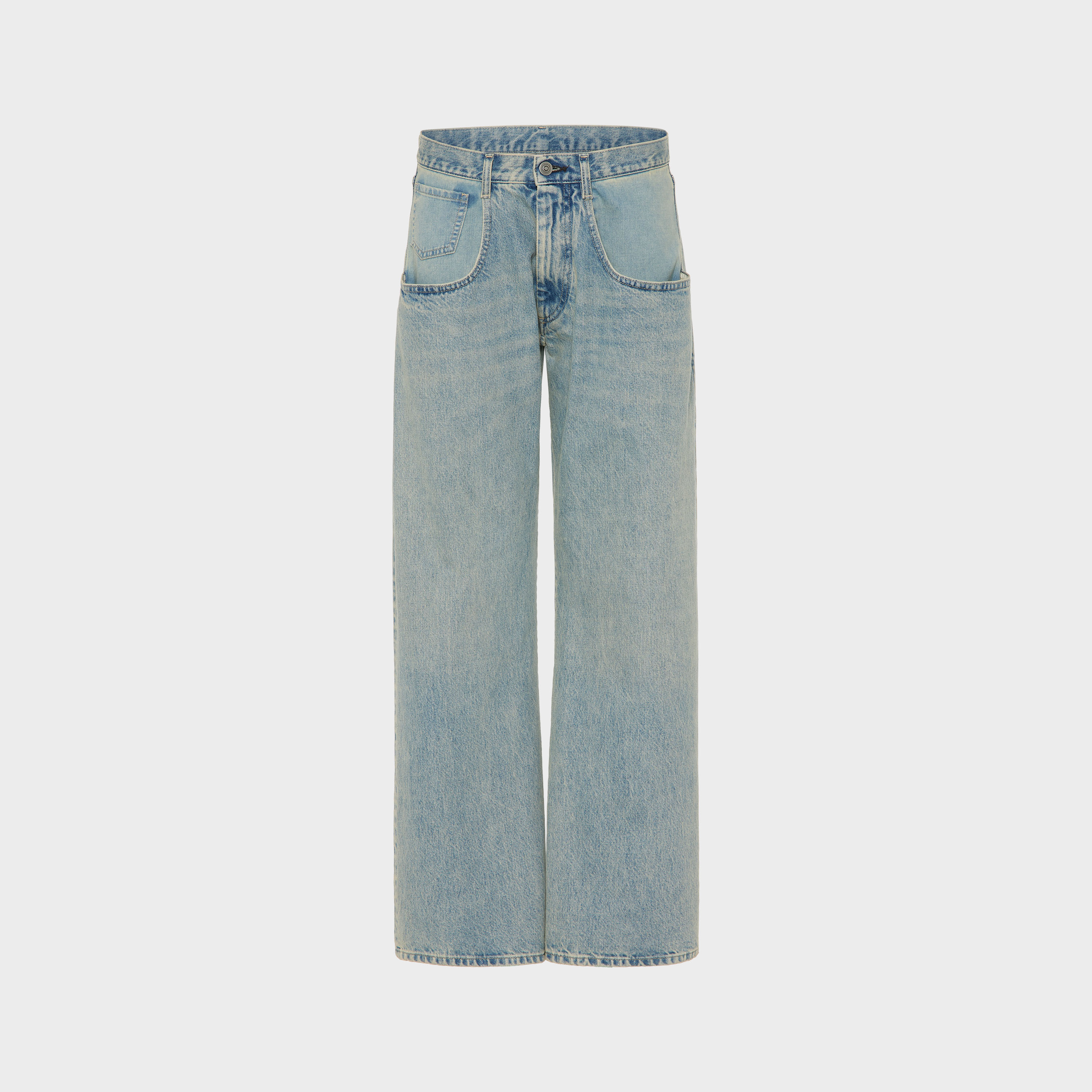 Maison Margiela Straight-leg Jeans With Exaggerated Pocket In Black
