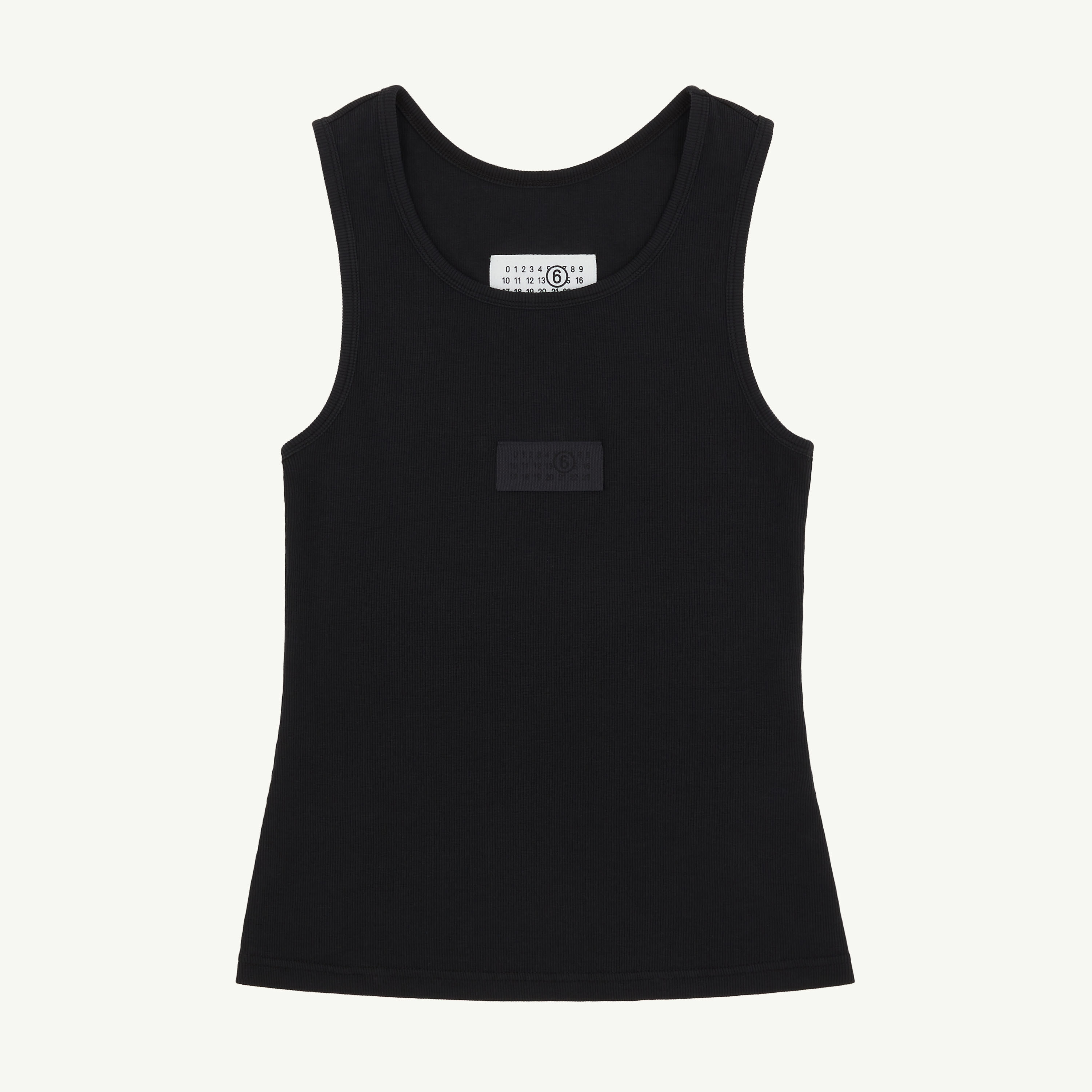 Mm6 Maison Margiela Ribbed Jersey Tank Top In Black