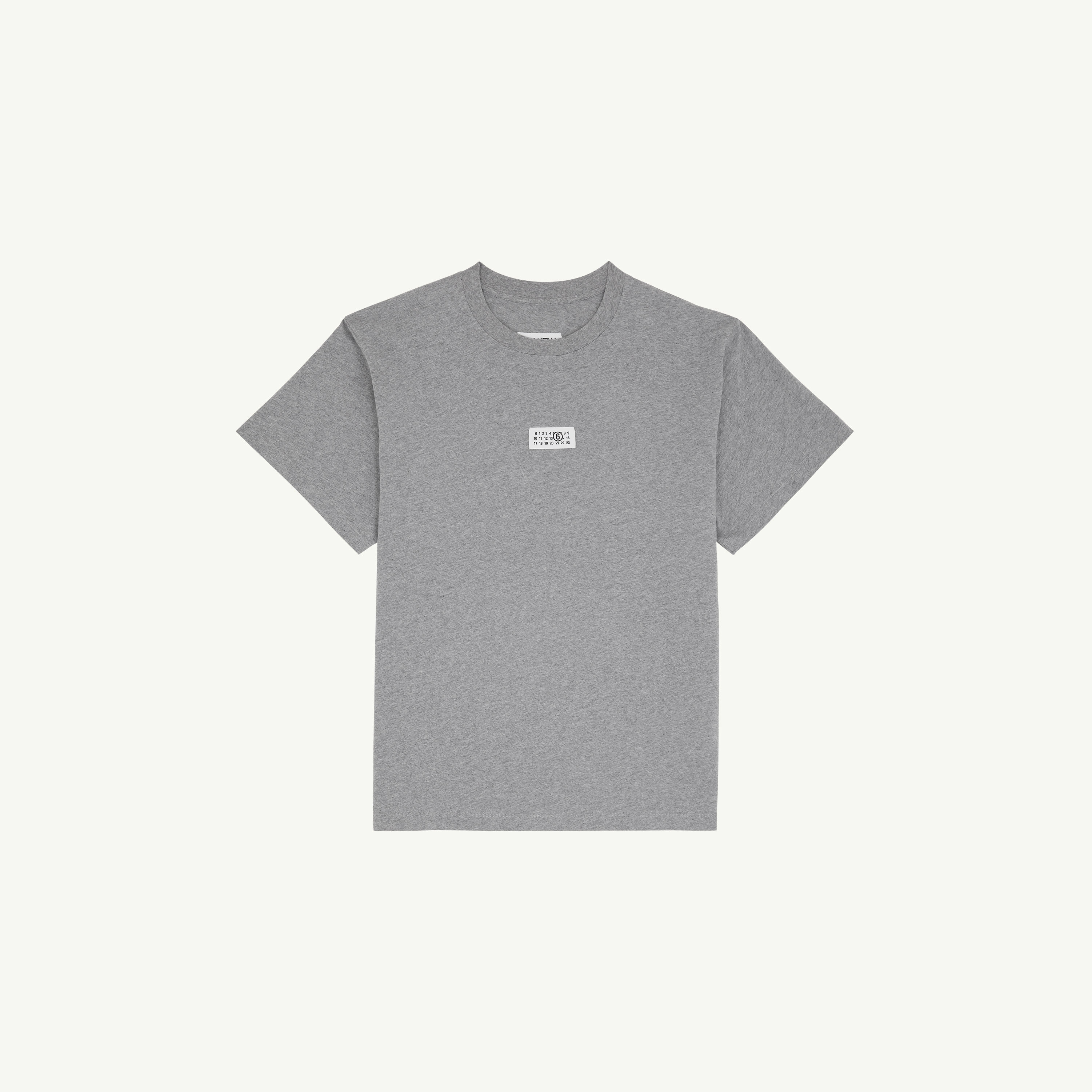 Mm6 Maison Margiela Light Grey T-shirt With Numeric Signature Patch In Gray