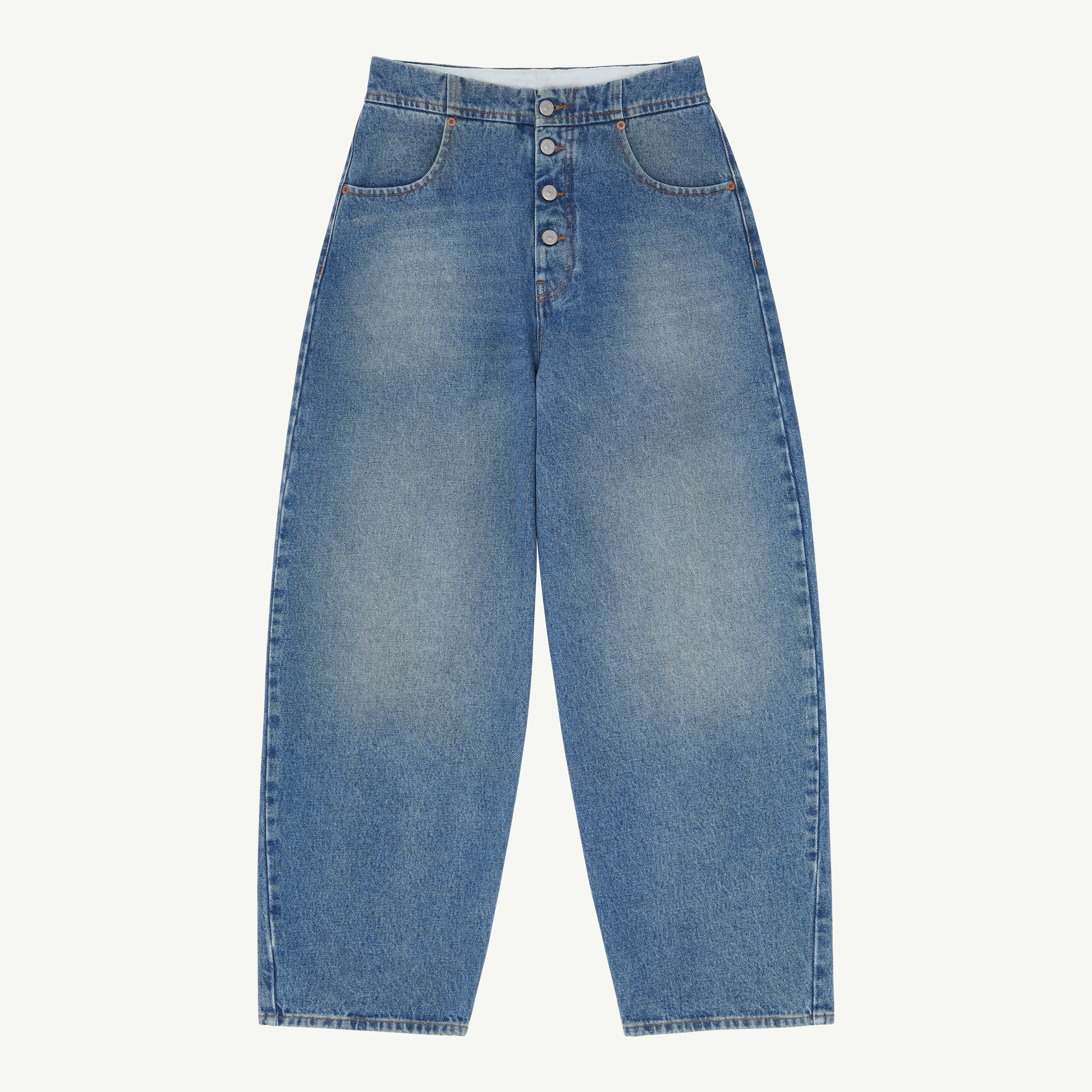 Mm6 Maison Margiela Women Sky Blue Wide-leg Denim Cotton Jeans, 26 Luxury Jeans For Women Darveys