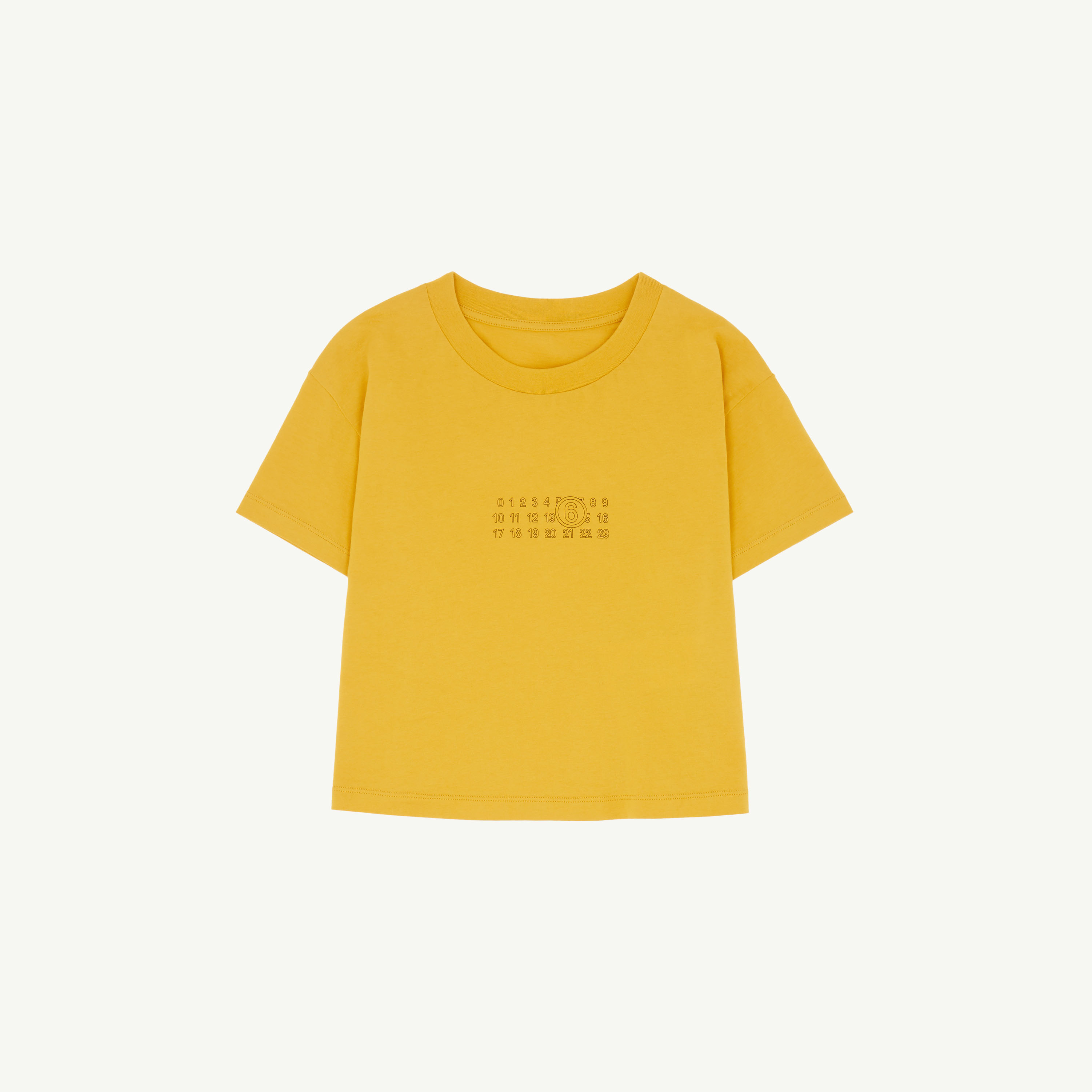 Mm6 Maison Margiela Cropped T-shirt In Yellow