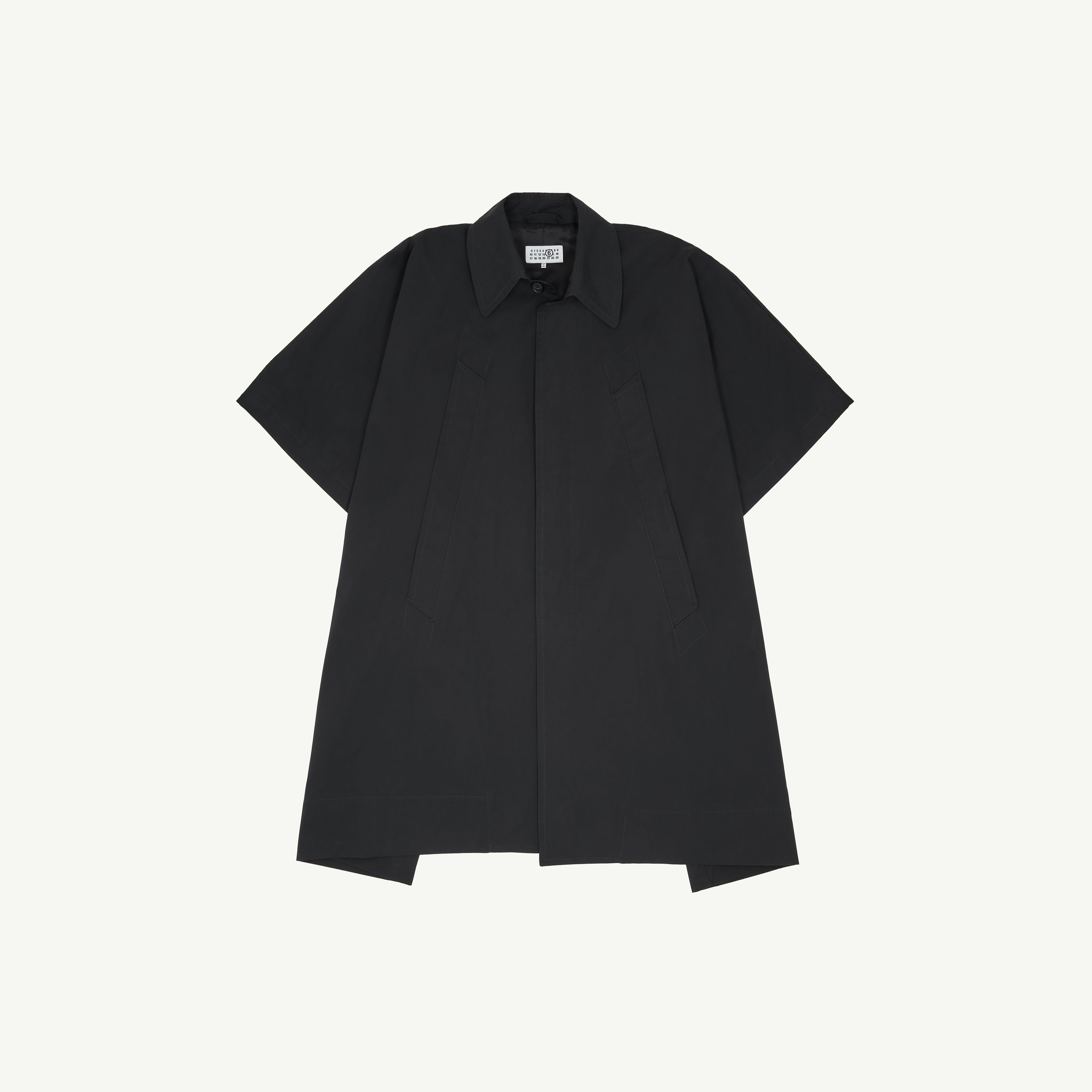 Mm6 Maison Margiela Water-repellent Cotton Gabardine Coat In Black