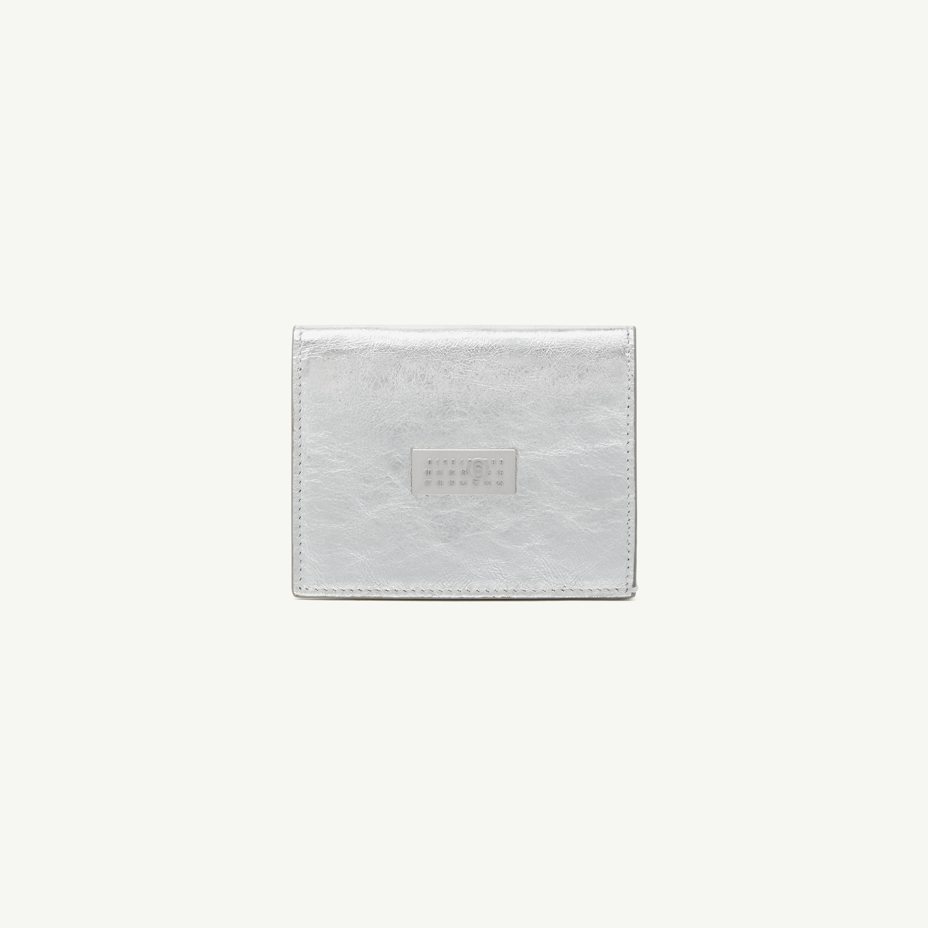 Mm6 Maison Margiela Numeric Leather Wallet In Silver