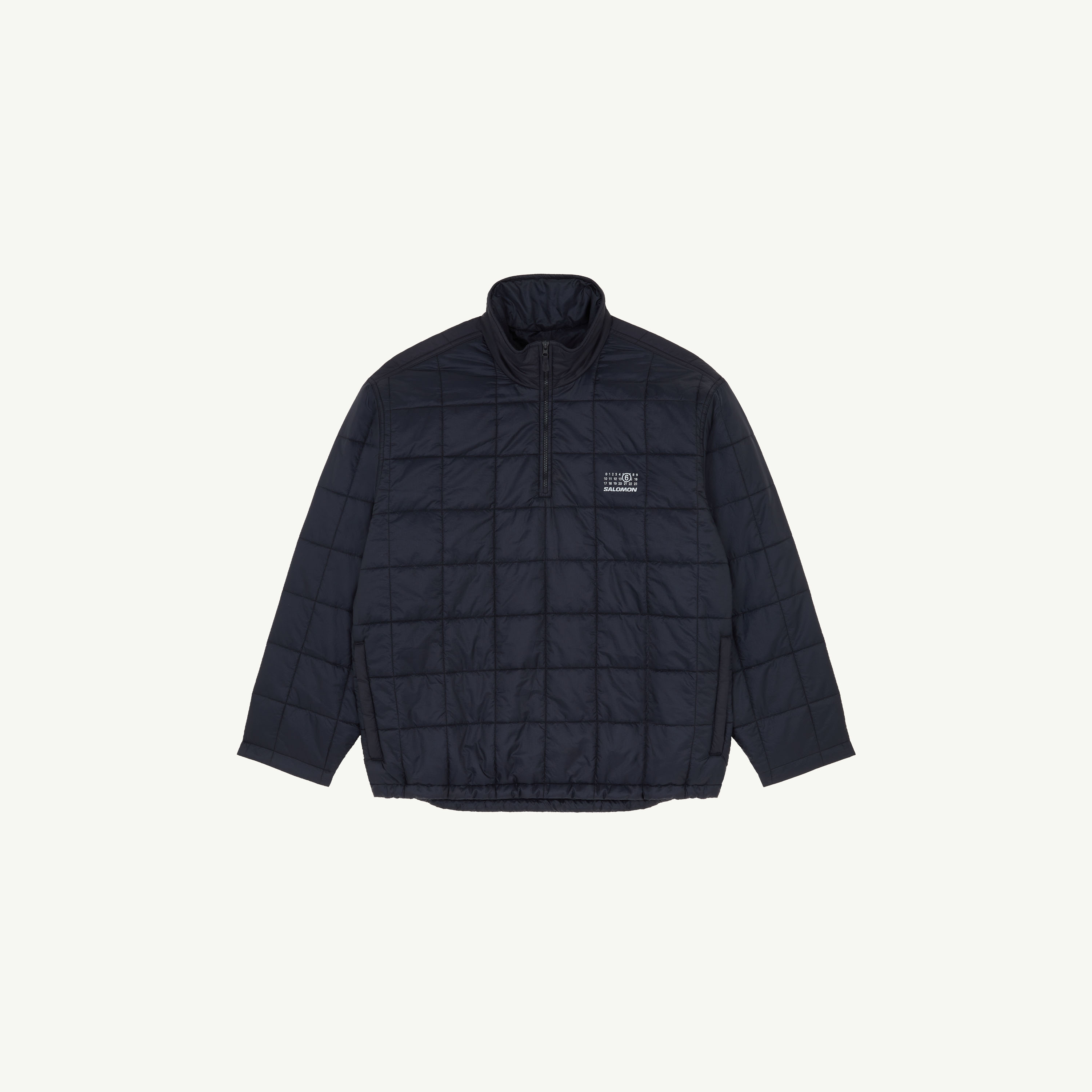 Mm6 Maison Margiela Quilted Jacket With High Collar And Cuffs In Blue