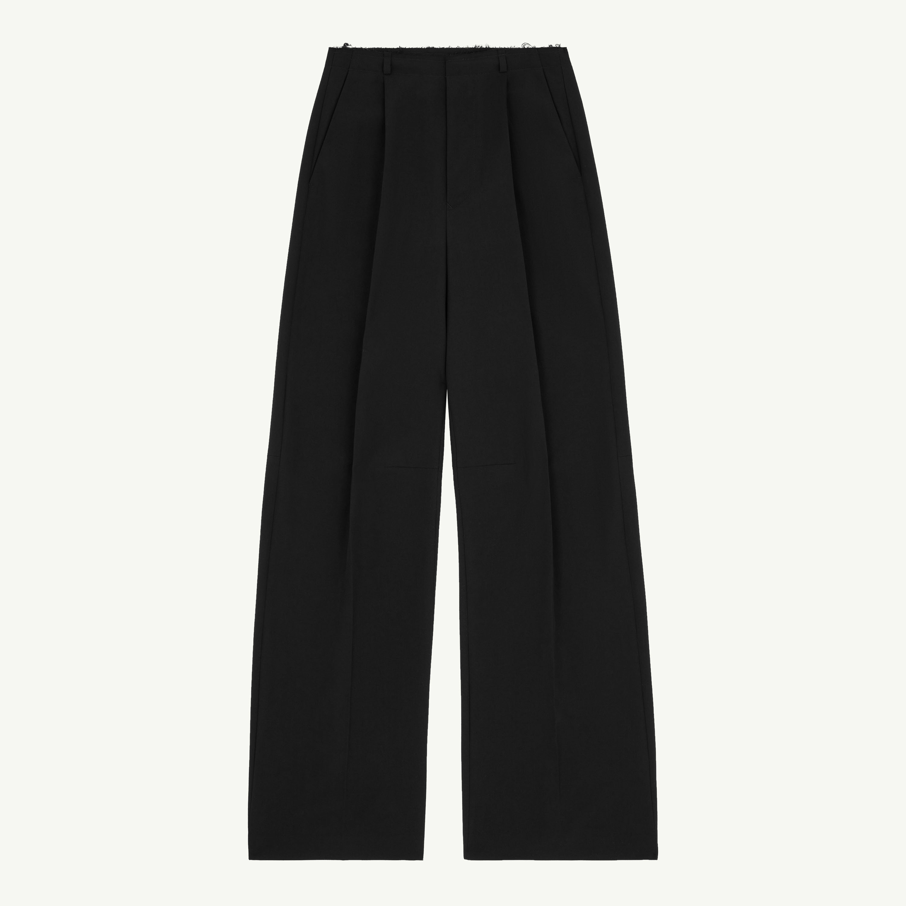 Mm6 Maison Margiela Pinstripe Wool Wide-leg Trousers In Black