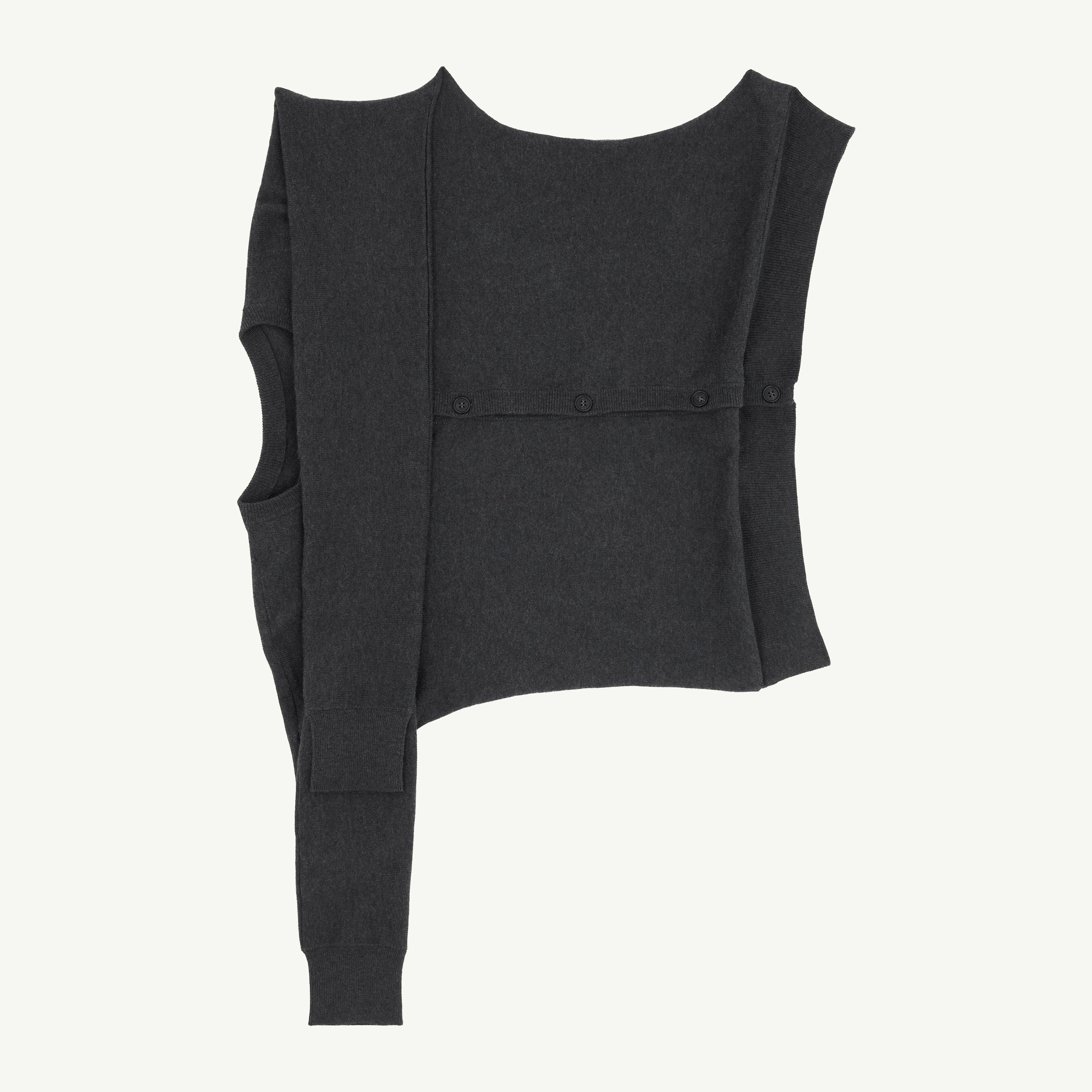 Mm6 Maison Margiela Convertible Sideways Knit Top In Black