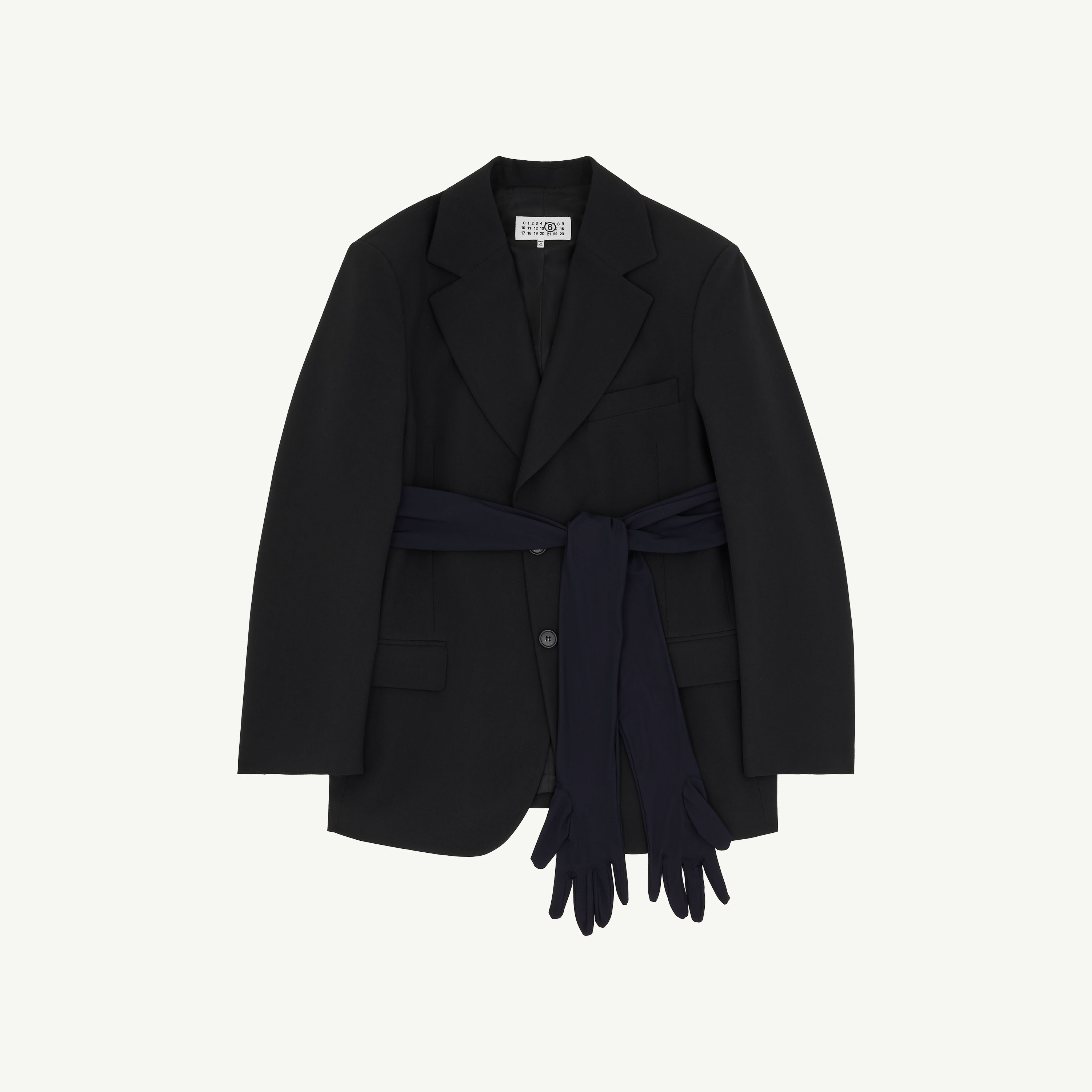 Mm6 Maison Margiela Wool-blend Blazer With Gloves In Black