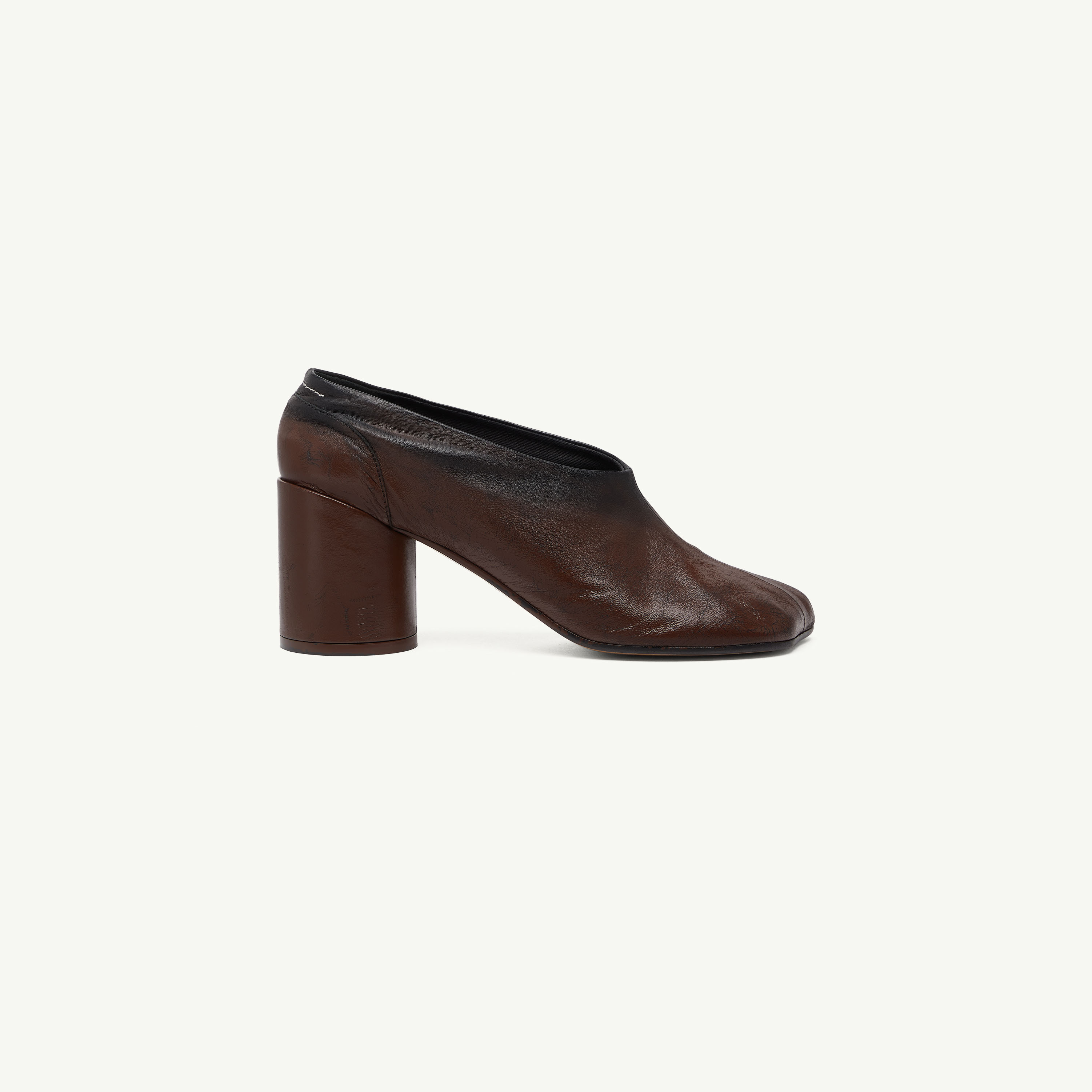 Mm6 Maison Margiela Anatomic Block-heel Pumps In Brown