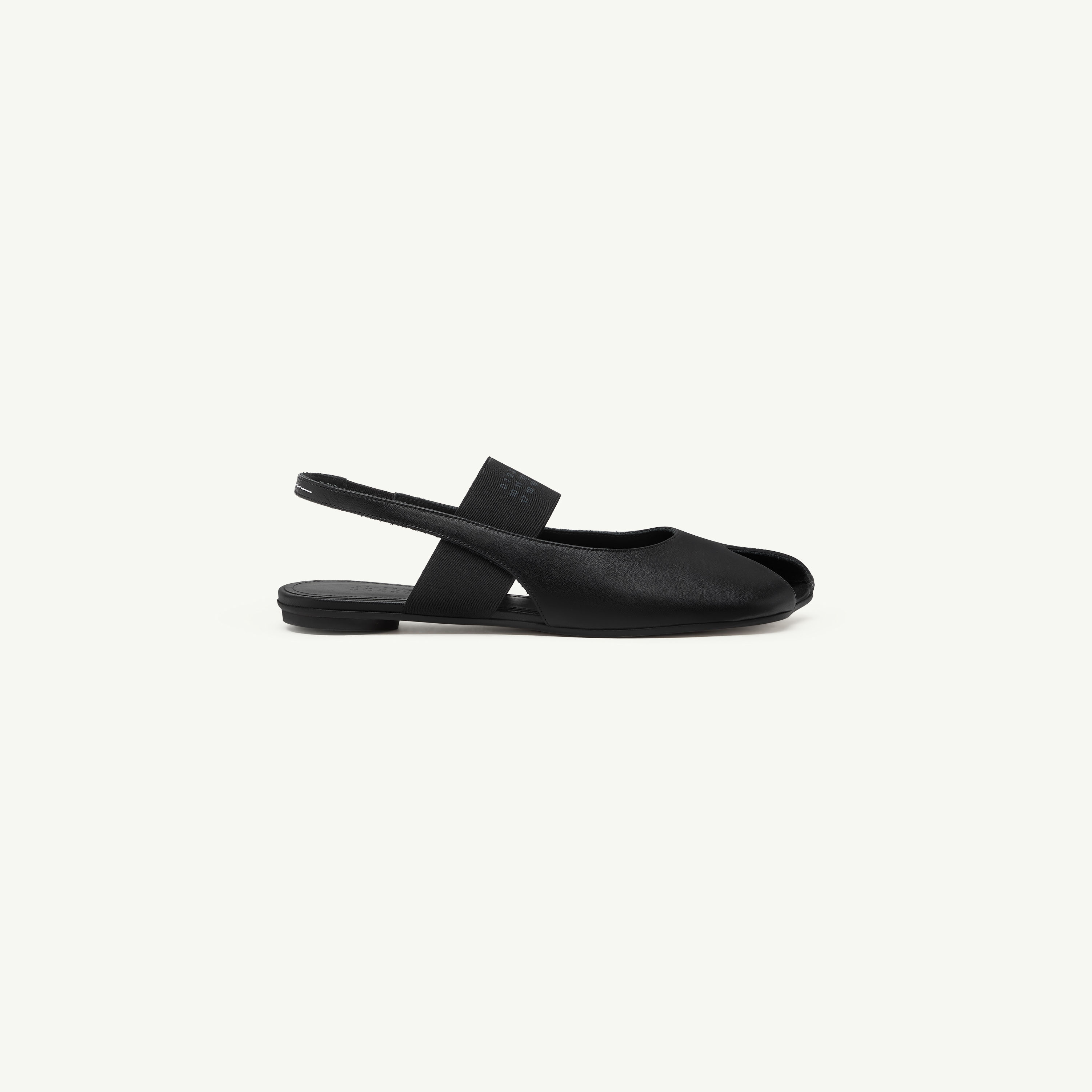 Mm6 Maison Margiela Anatomical Split-toe Leather Slingback Sandals In Black