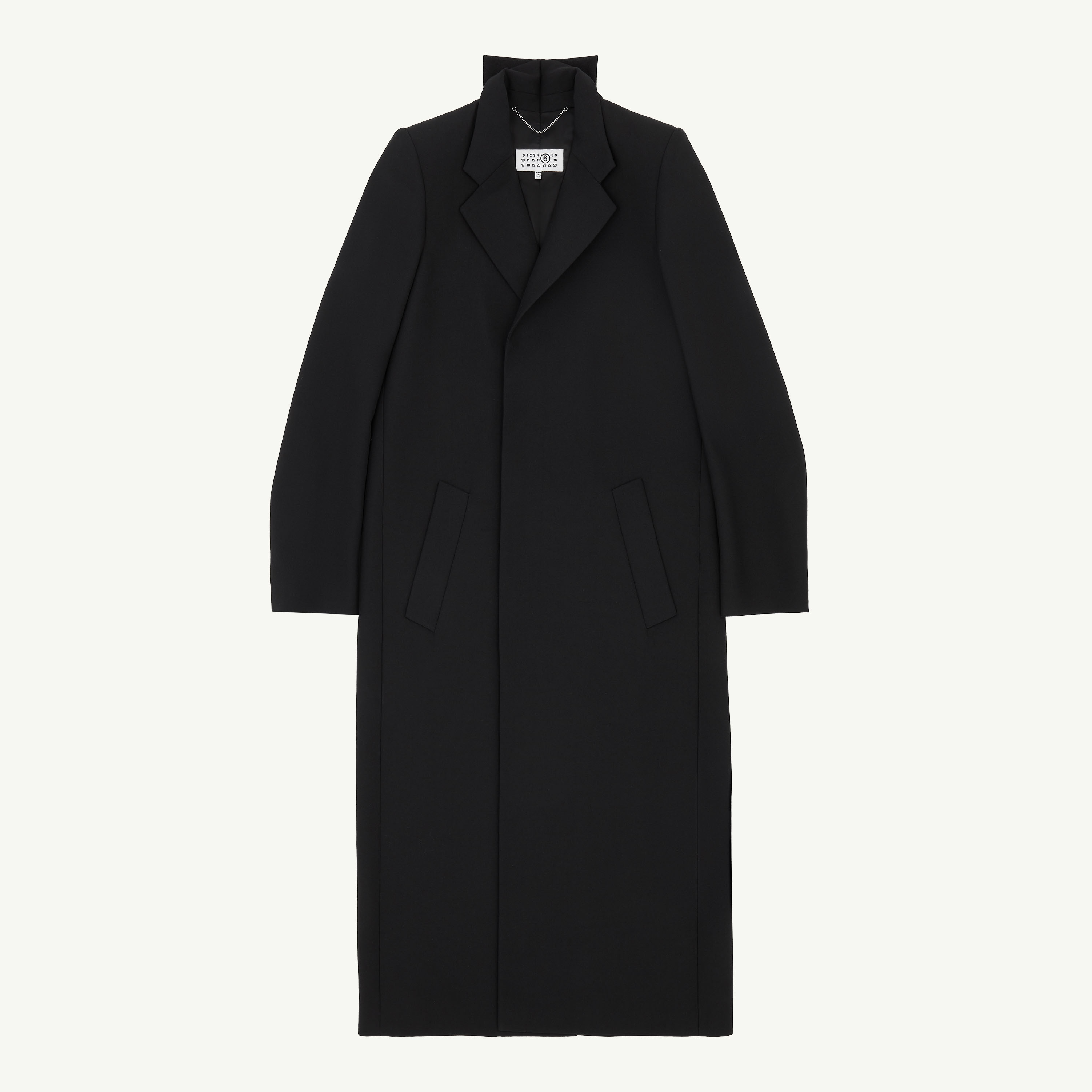 Mm6 Maison Margiela Structured Wool Coat In Black