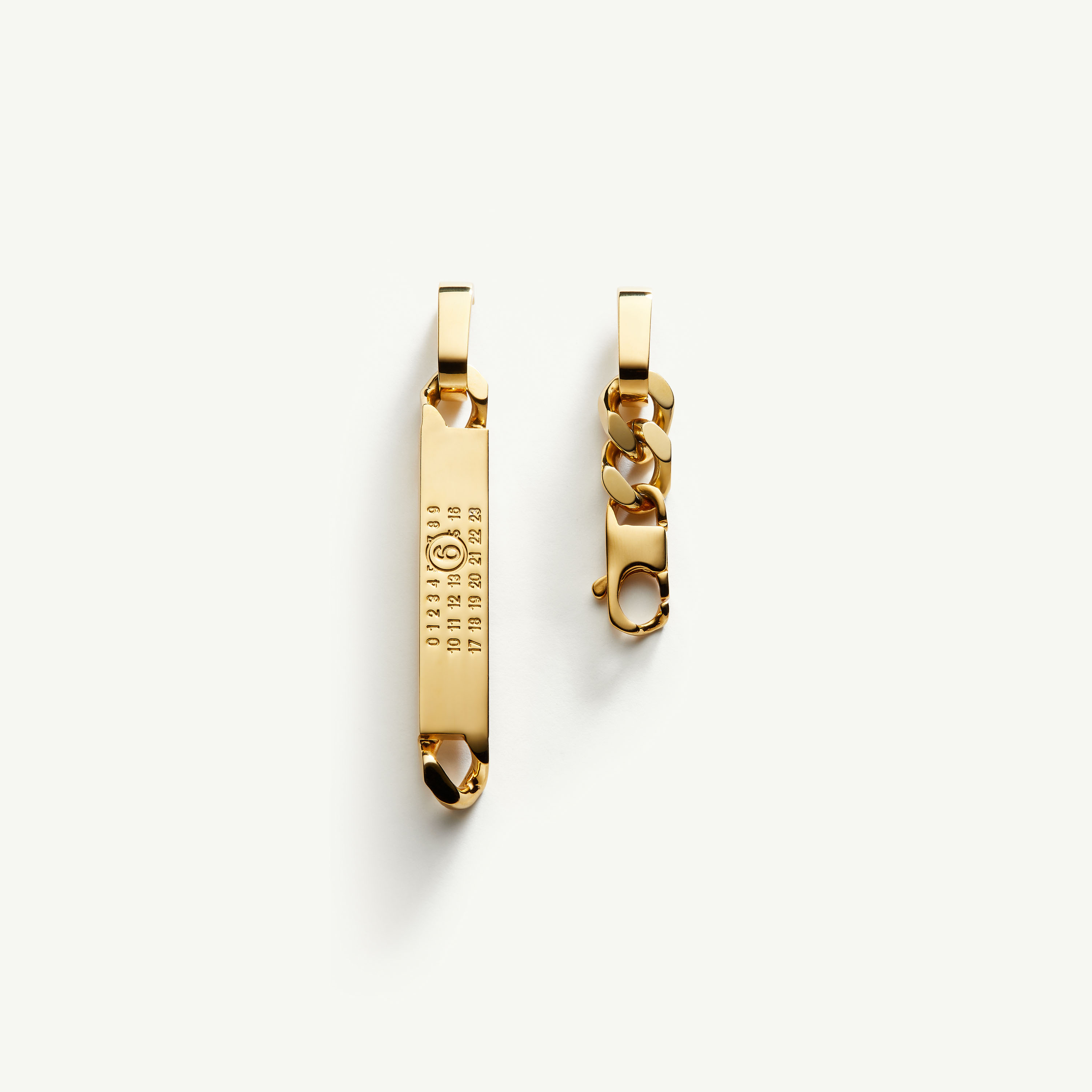 Mm6 Maison Margiela Drop Chain Earrings In Gold