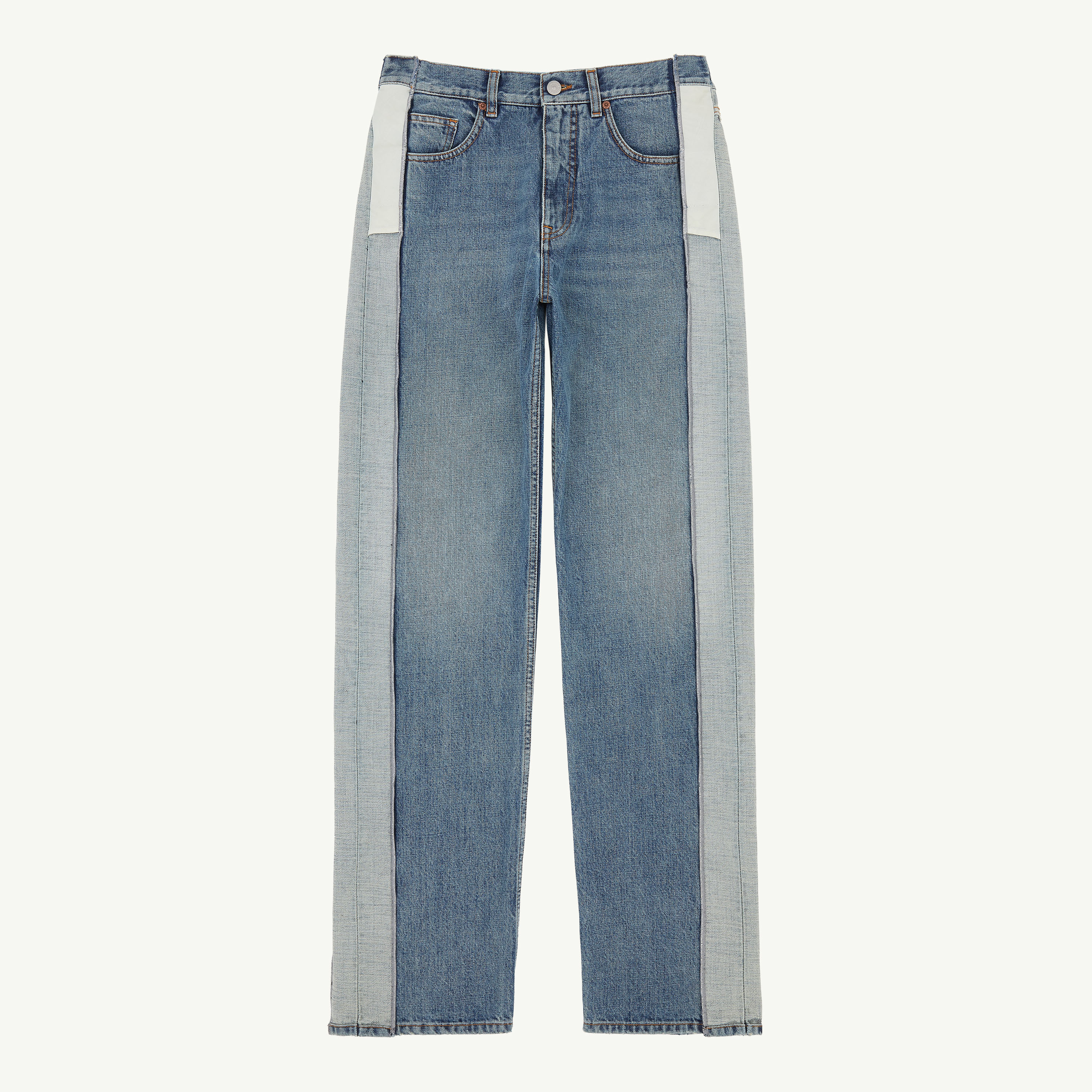 Mm6 Maison Margiela Panelled Five-pocket Jeans In Blue