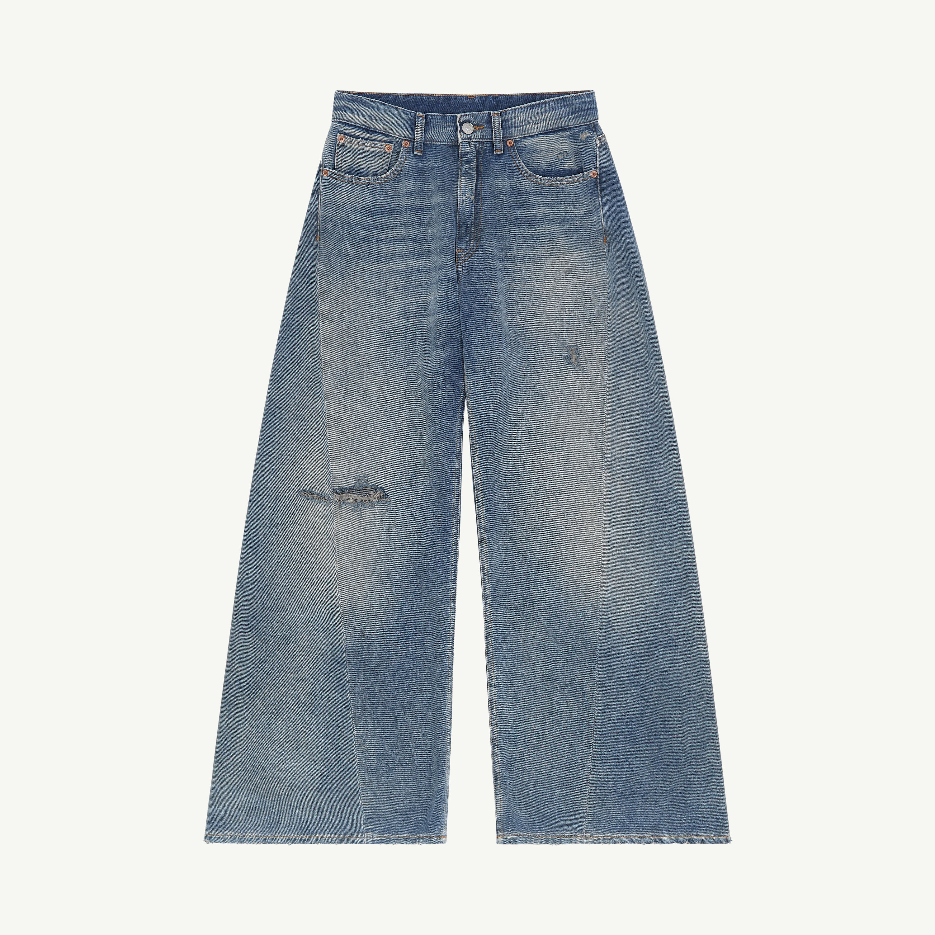 Mm6 Maison Margiela Distressed Jeans In Blue