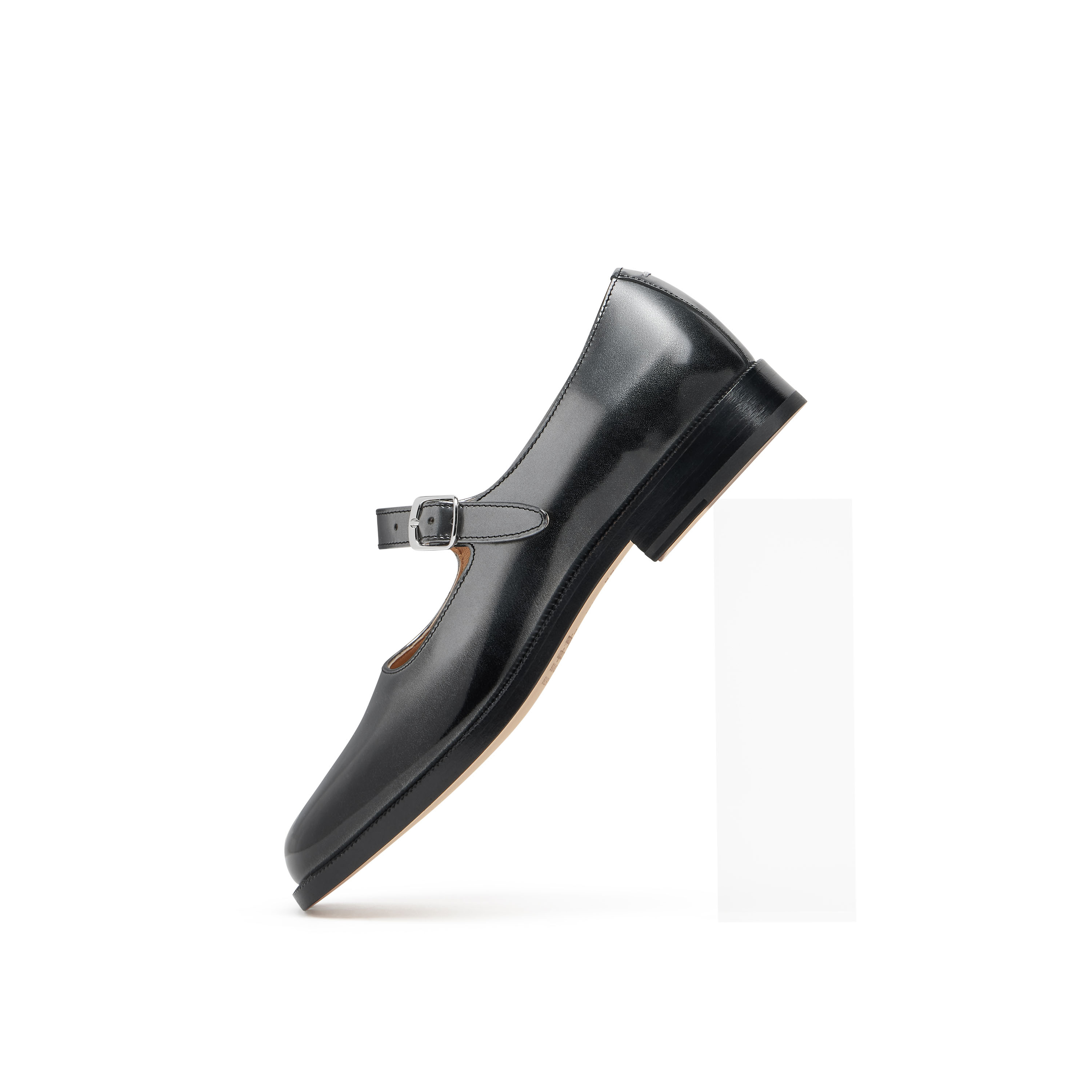 Maison Margiela Mary Jane Mini Heel Shoes With Buckle Strap In Black