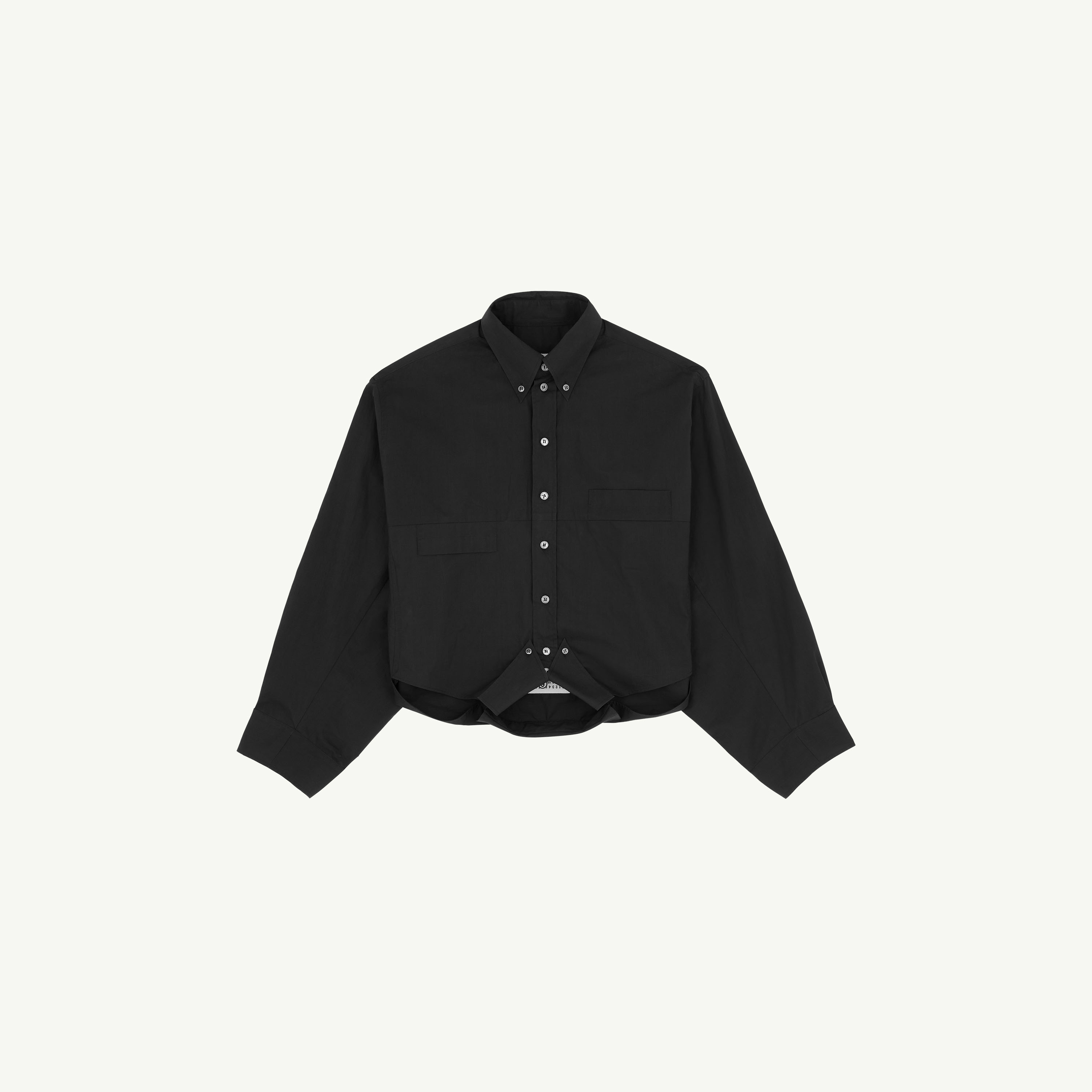 Mm6 Maison Margiela Mirrored Cotton Poplin Shirt In Black