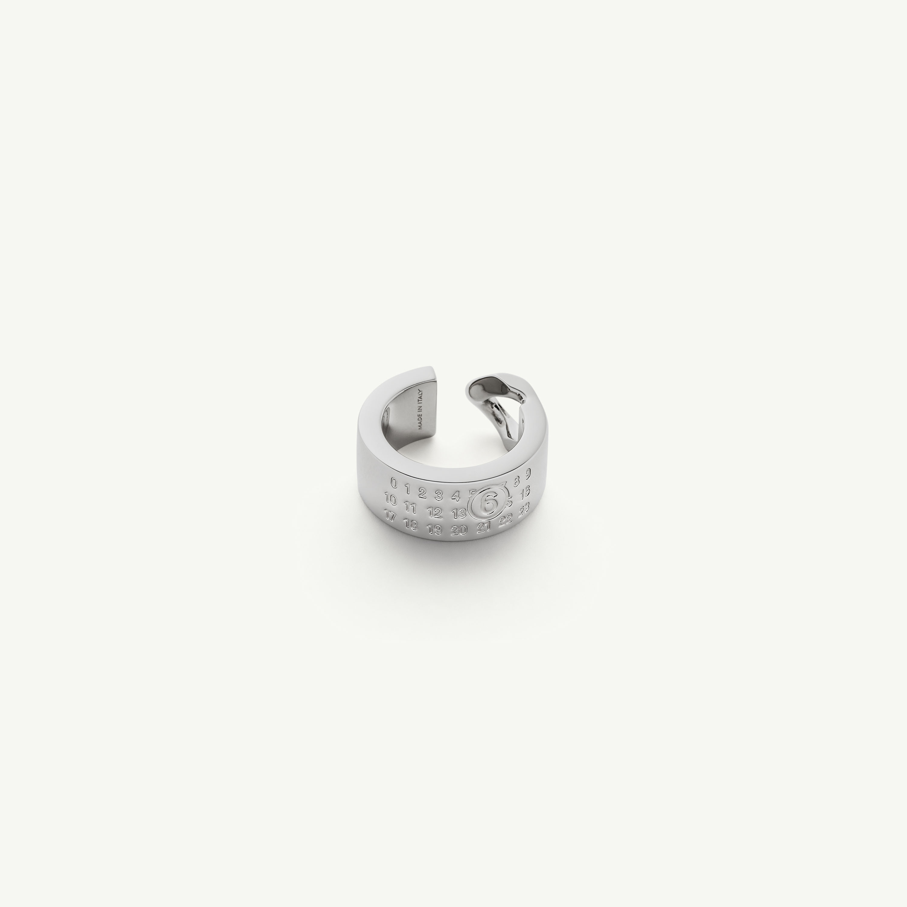 Mm6 Maison Margiela Minimal Numeric Cuff Ring In Metallic