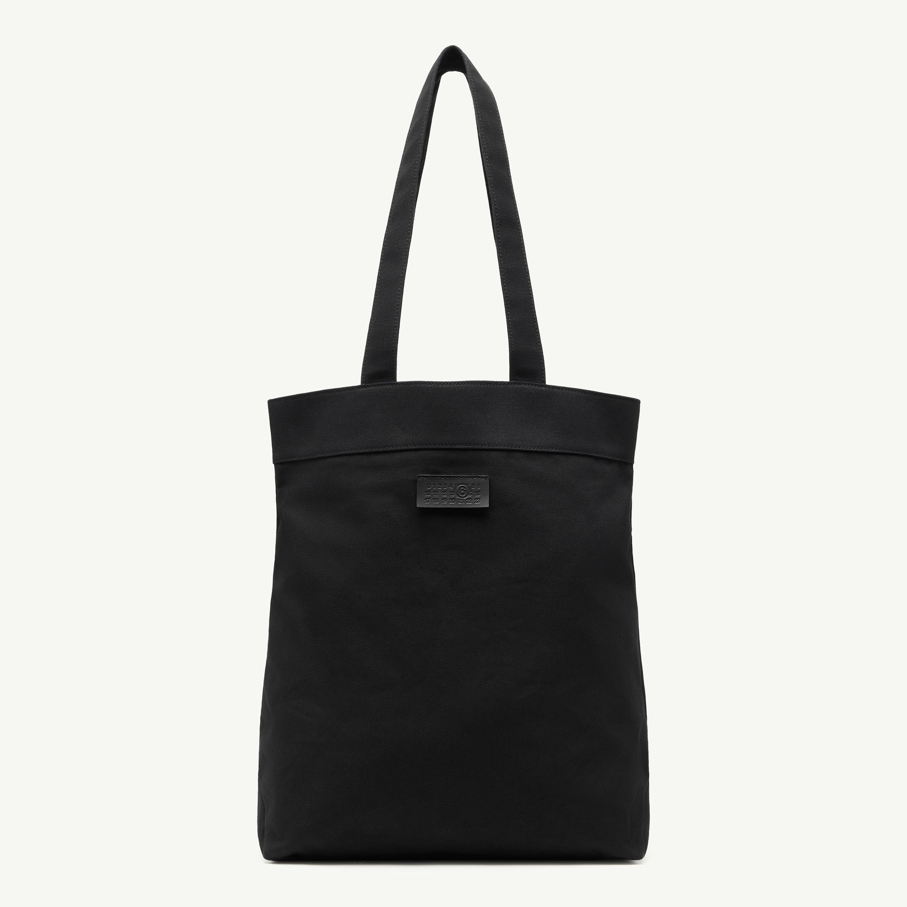 Mm6 Maison Margiela Reversix Canvas Shopping Bag In Black
