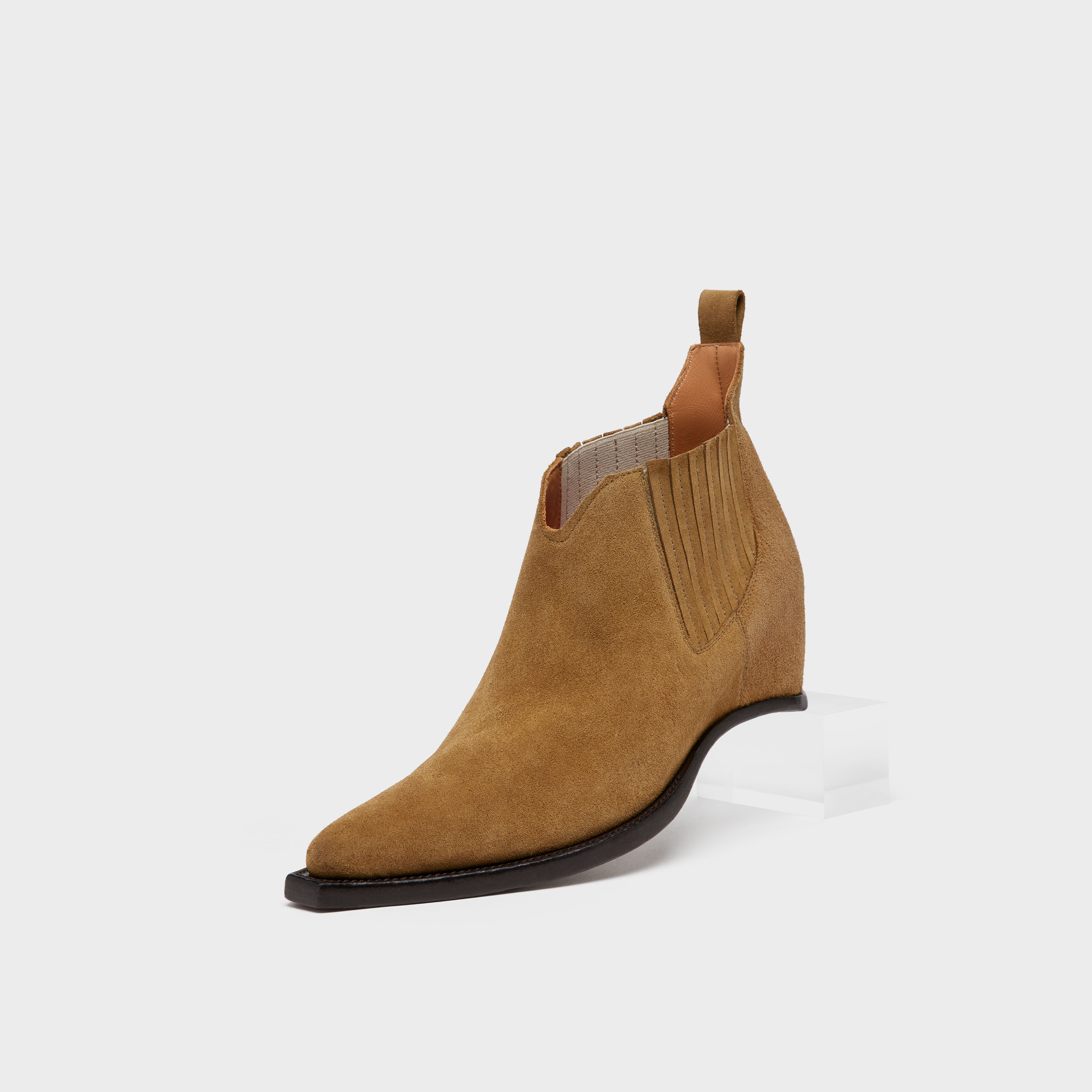 Maison Margiela Western Chelsea Heel-less Ankle Boots In Brown