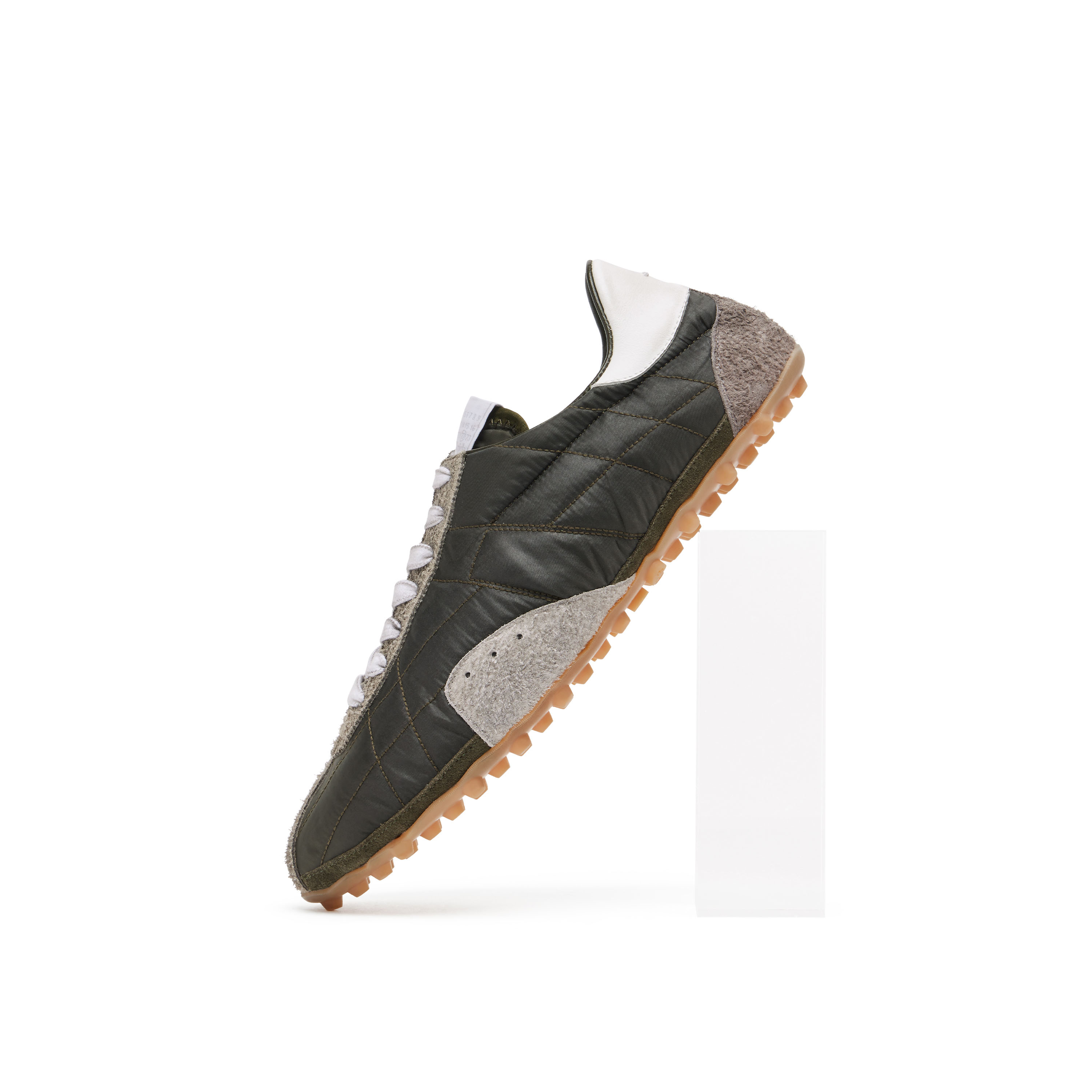 Maison Margiela Womens Khaki Sprinters Leather And Suede-trimmed Nylon Trainers Eur 37 / 4 Uk In Multi