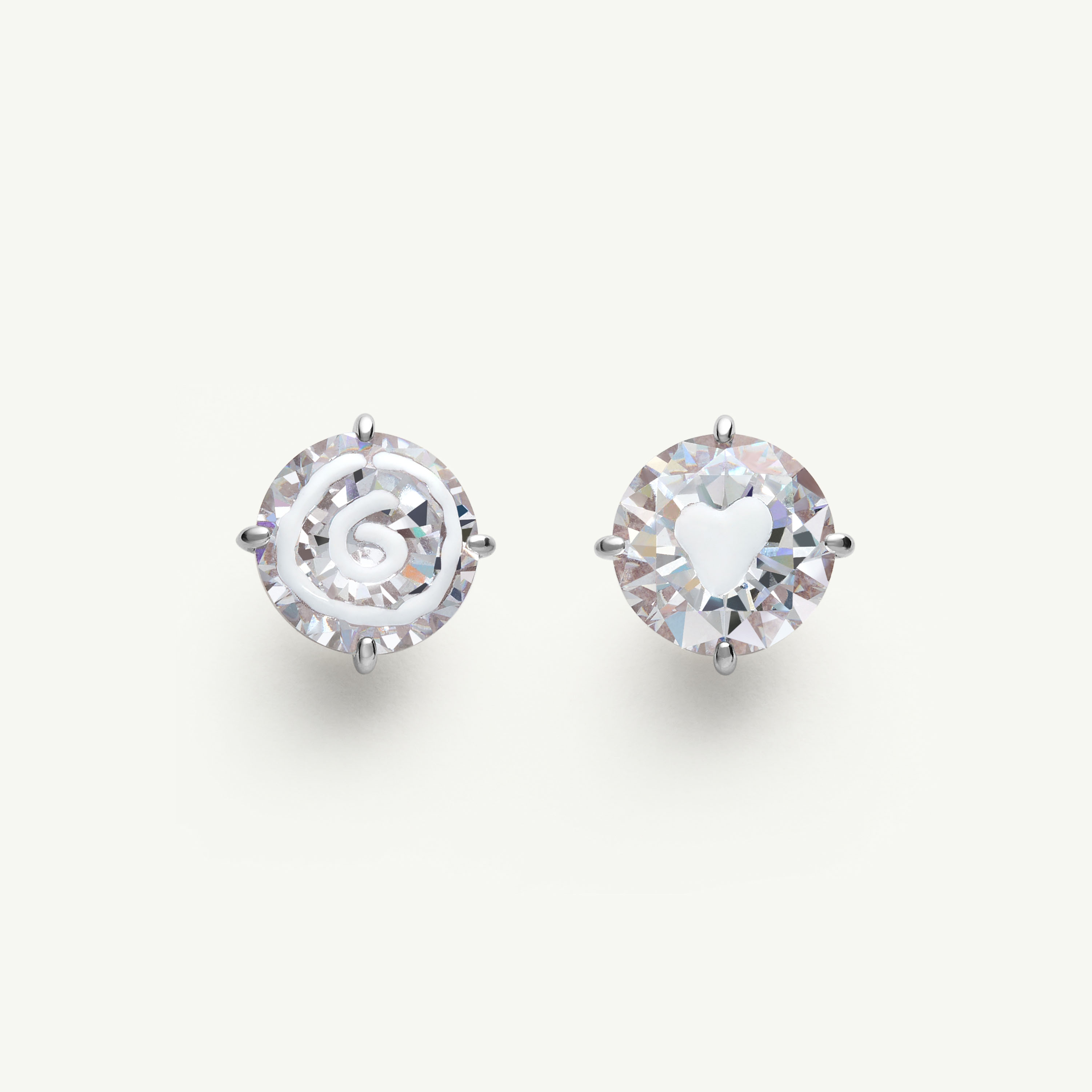 Mm6 Maison Margiela White Paint Earrings In Neutral