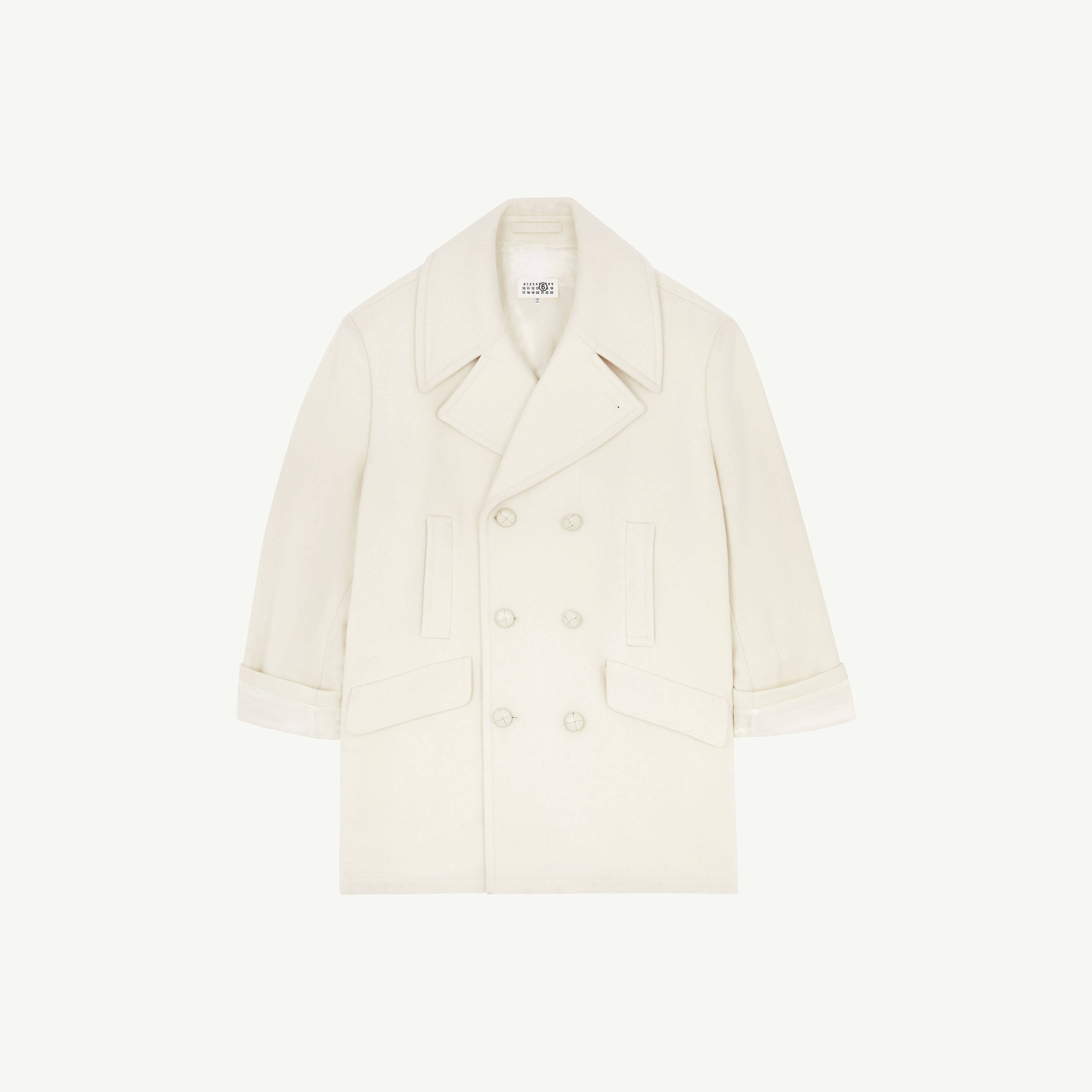 Mm6 Maison Margiela Wool Coat In White