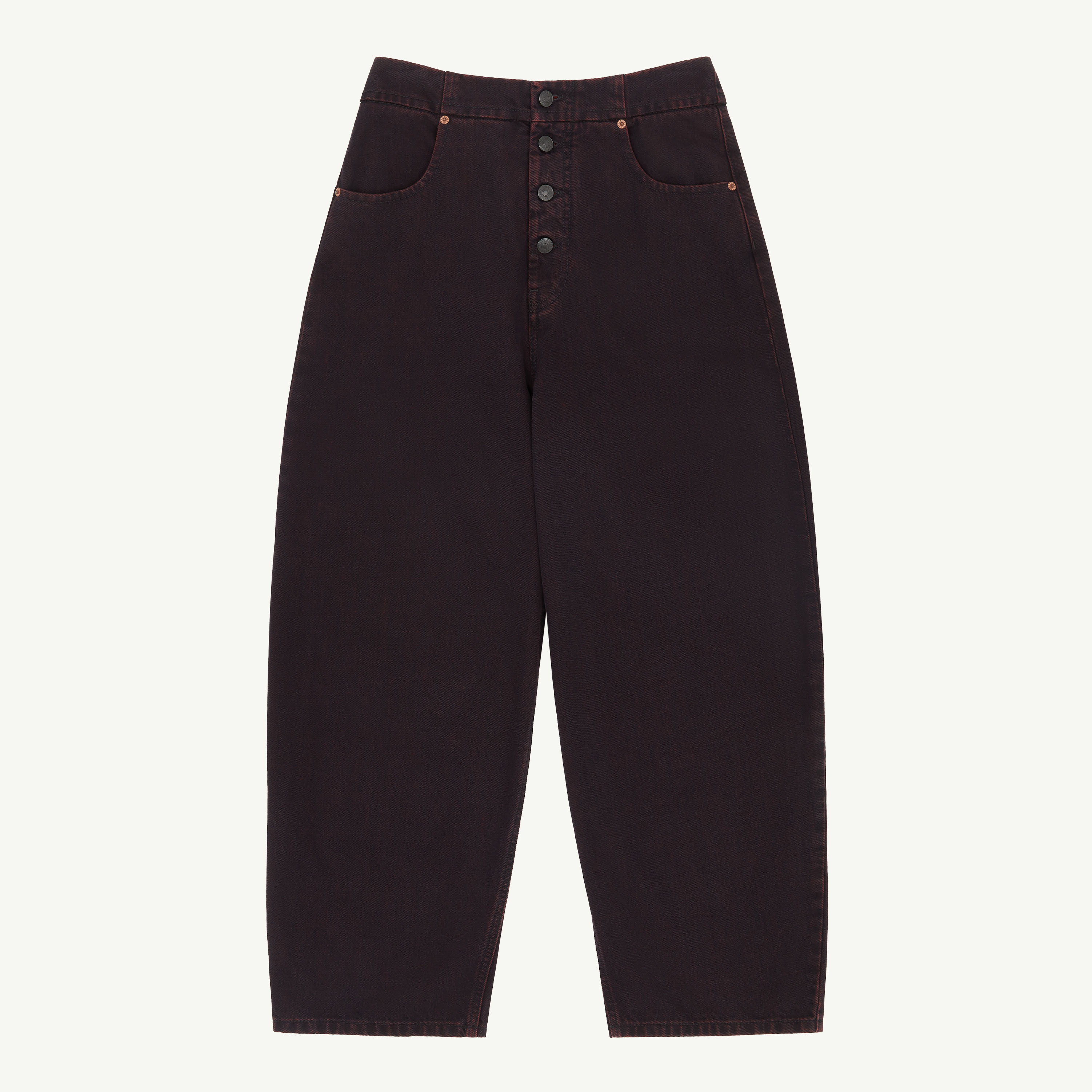 Mm6 Maison Margiela Barrel-leg Jeans In Burgundy