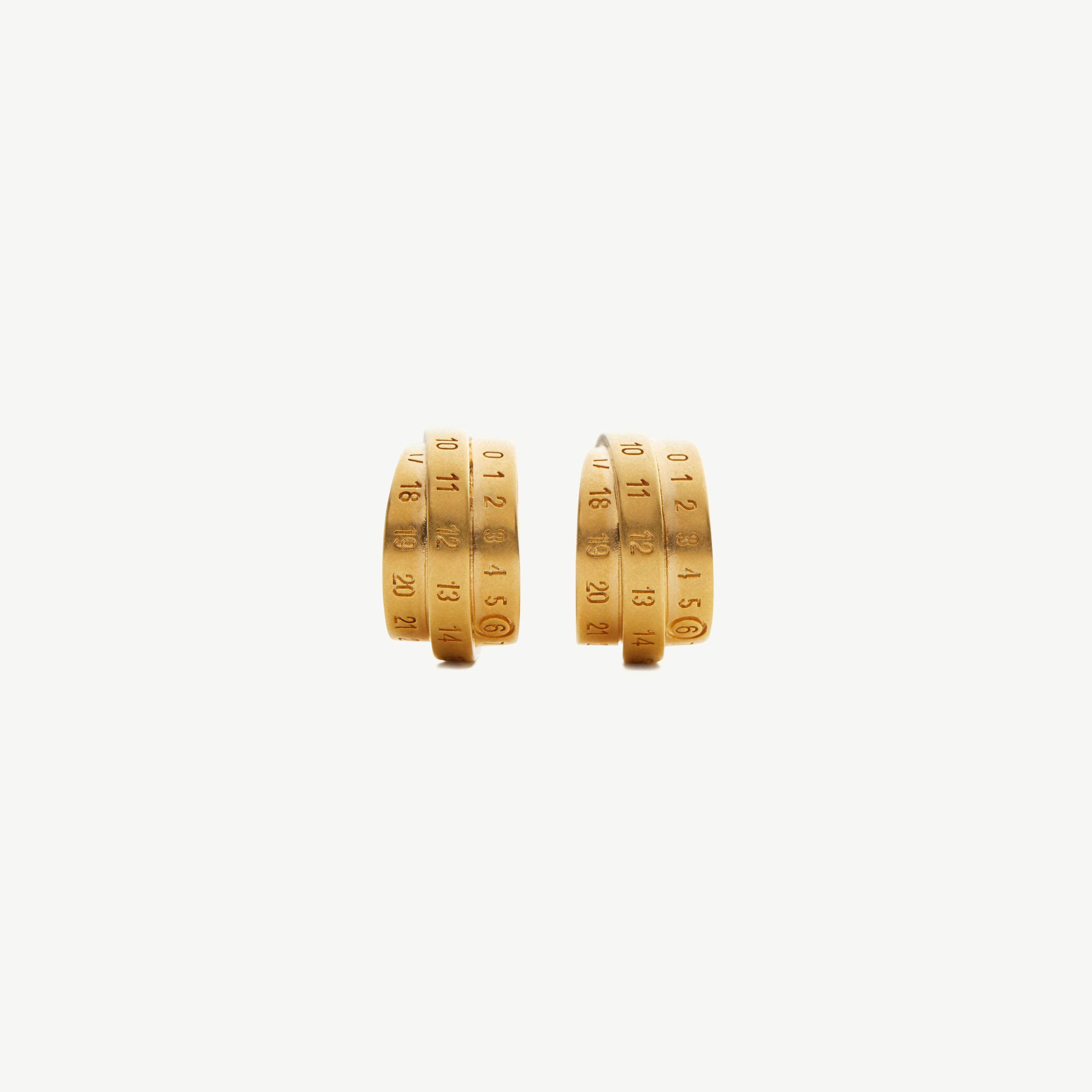 Mm6 Maison Margiela Numeric Earrings In Gold