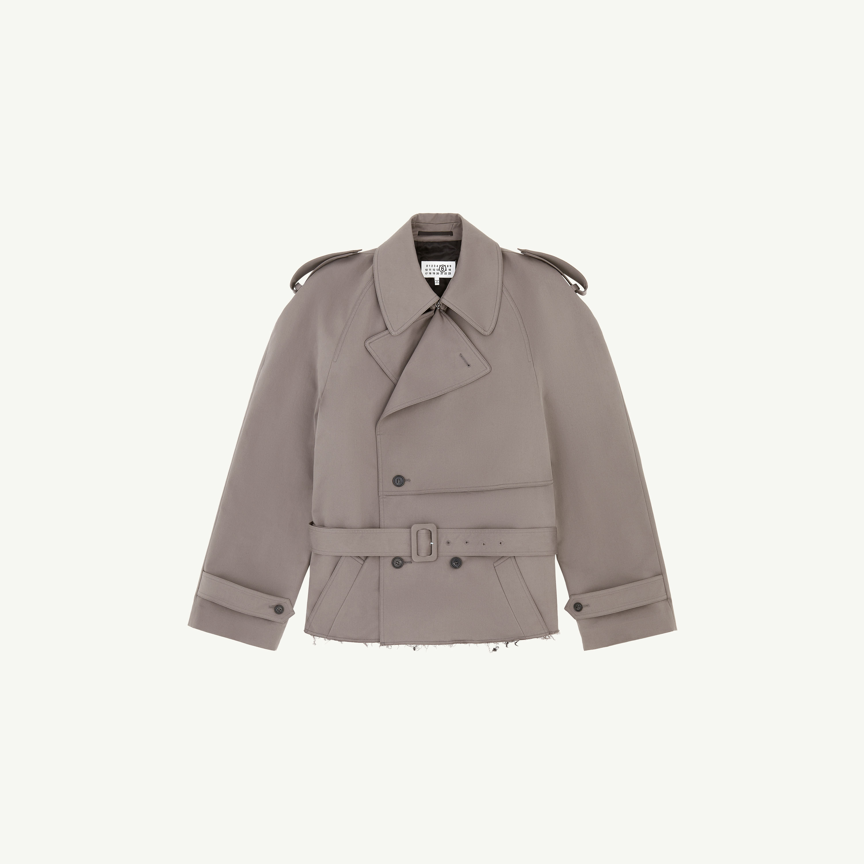 Mm6 Maison Margiela Cropped Trench Coat In Gray