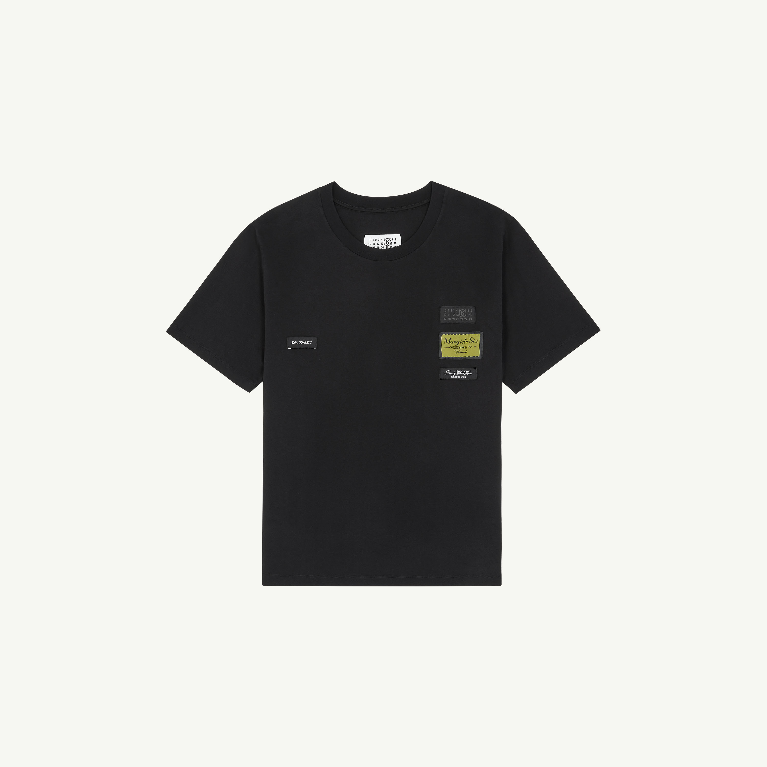 Mm6 Maison Margiela External Labels Cotton Crewneck T-shirt In White