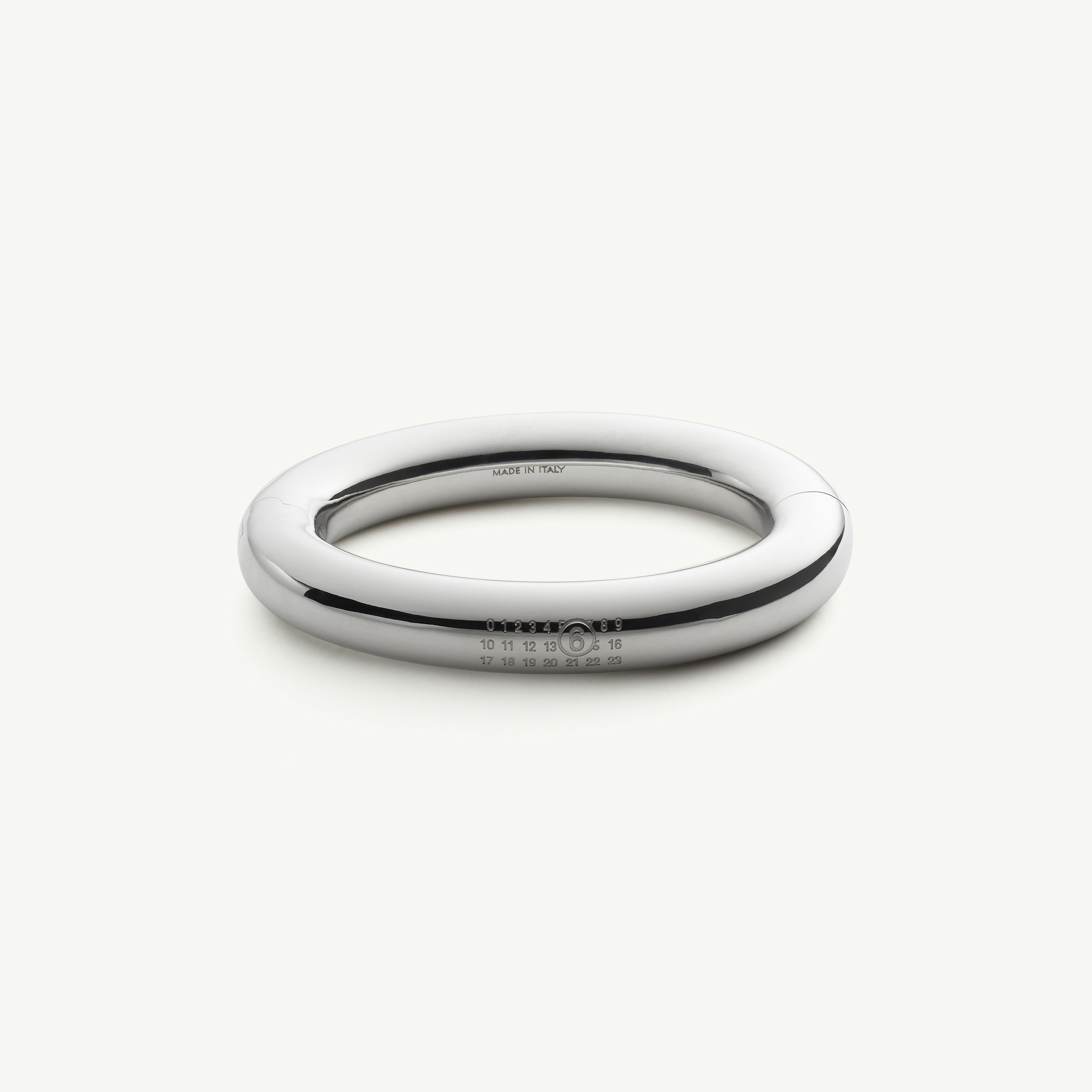 Mm6 Maison Margiela Polished Numeric Bangle In Gray