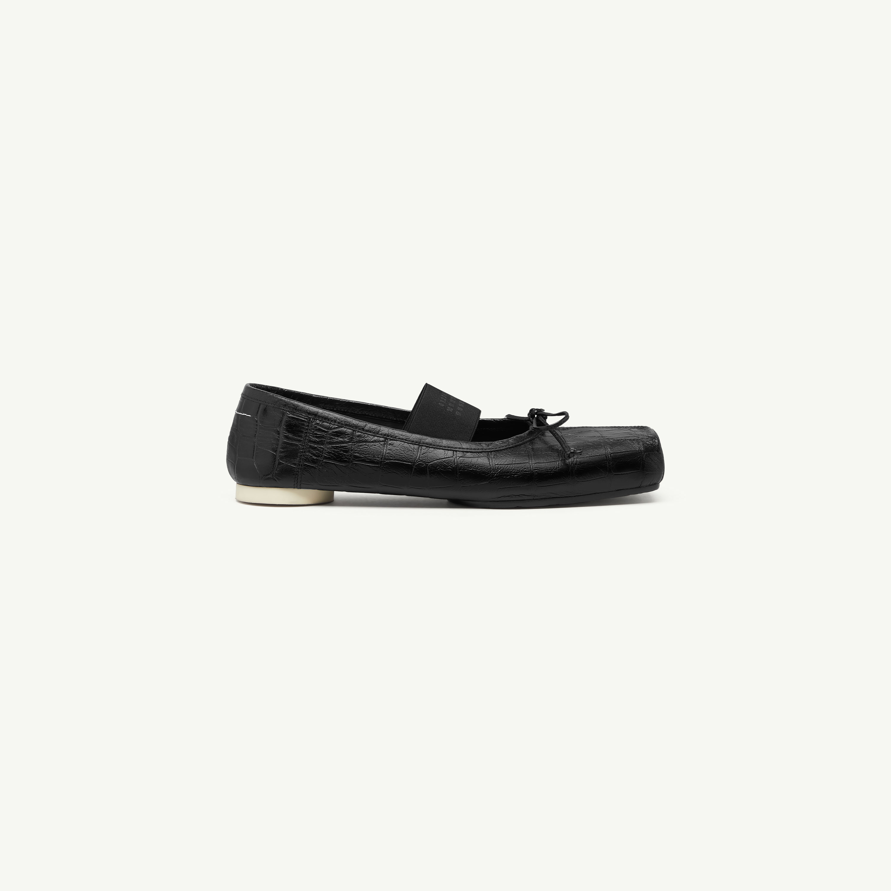 Mm6 Maison Margiela Numeric Square-toe Ballerinas In Black