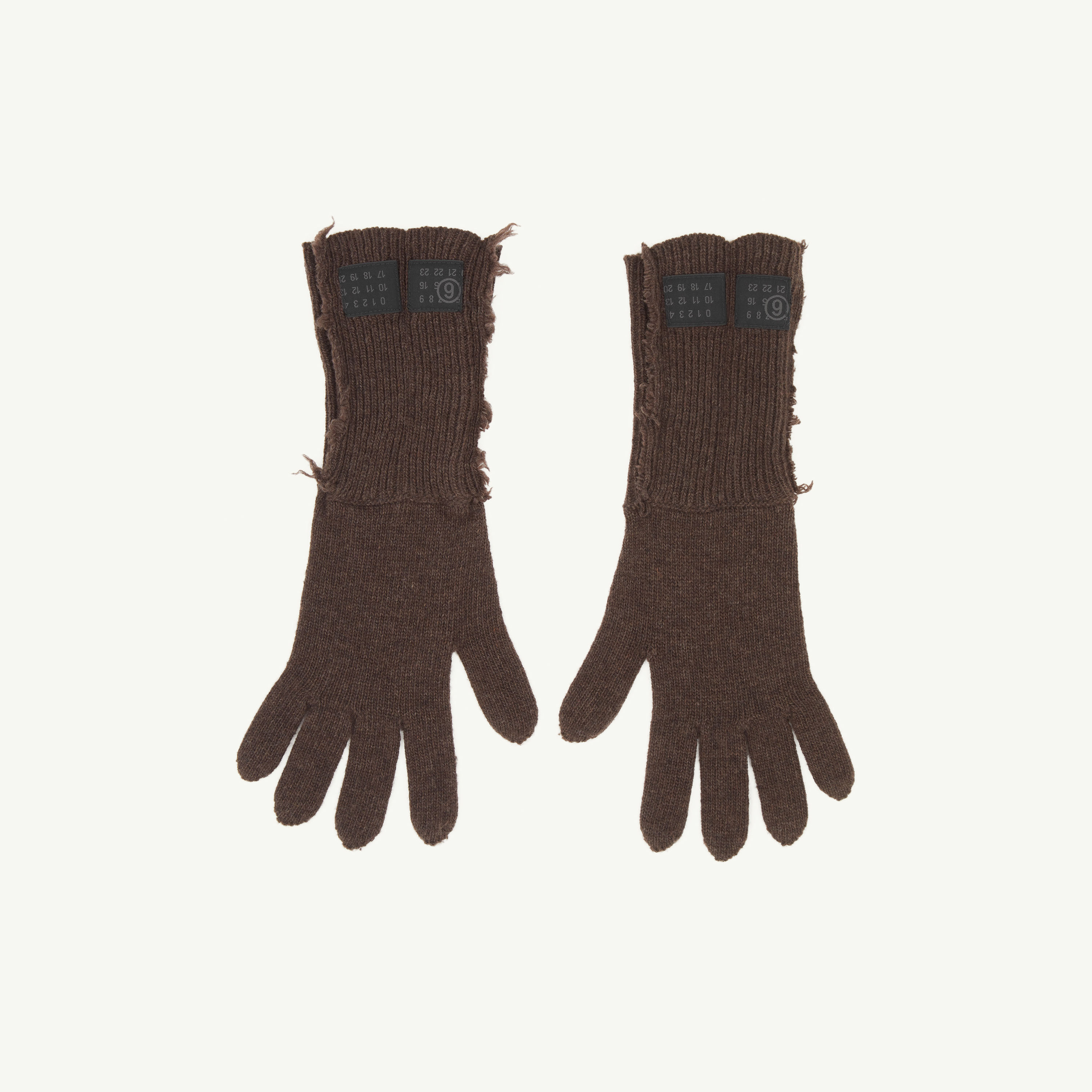 Mm6 Maison Margiela Wool Blend Gloves In Brown