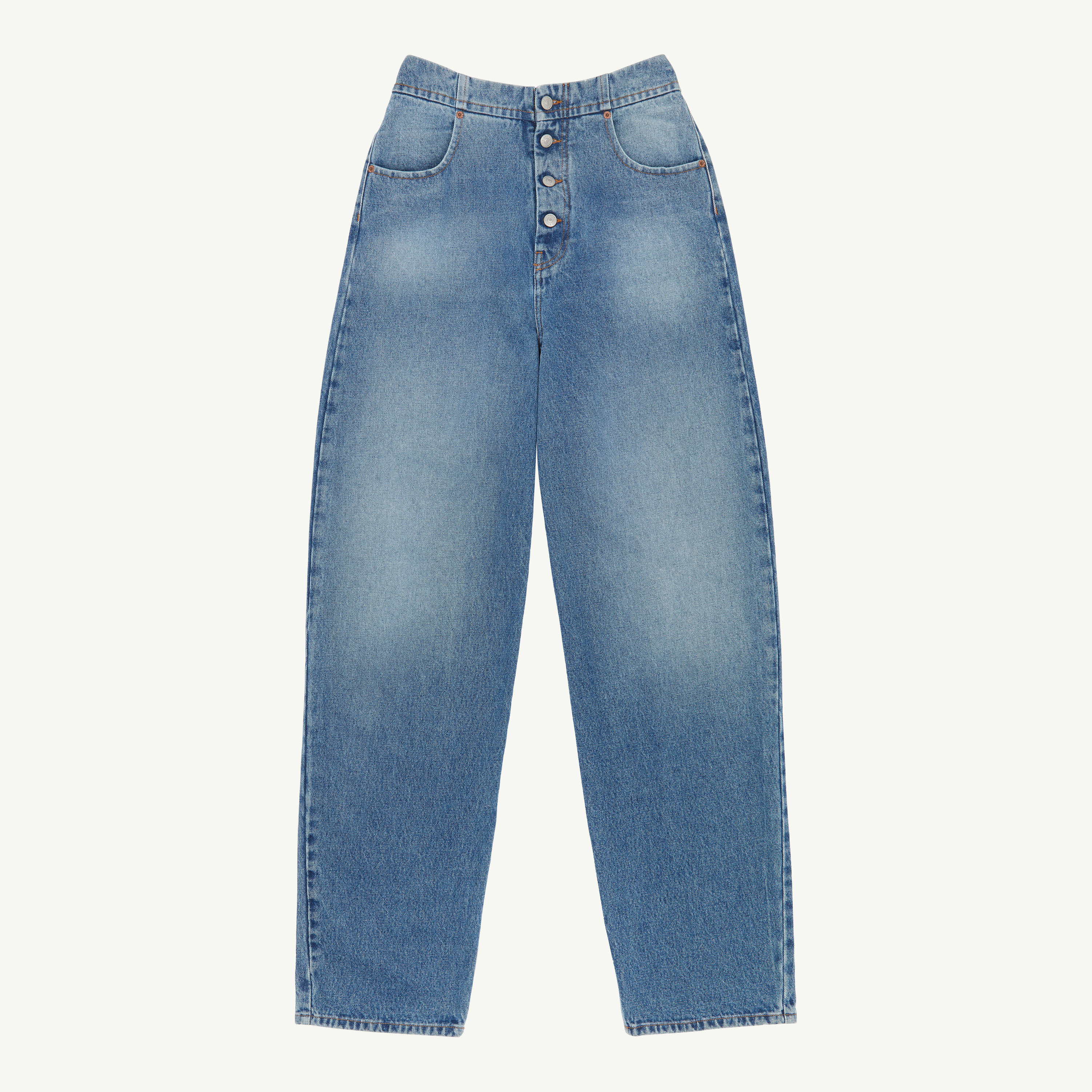 Mm6 Maison Margiela Women Sky Blue Wide-leg Denim Cotton Jeans, 26 Luxury Jeans For Women Darveys