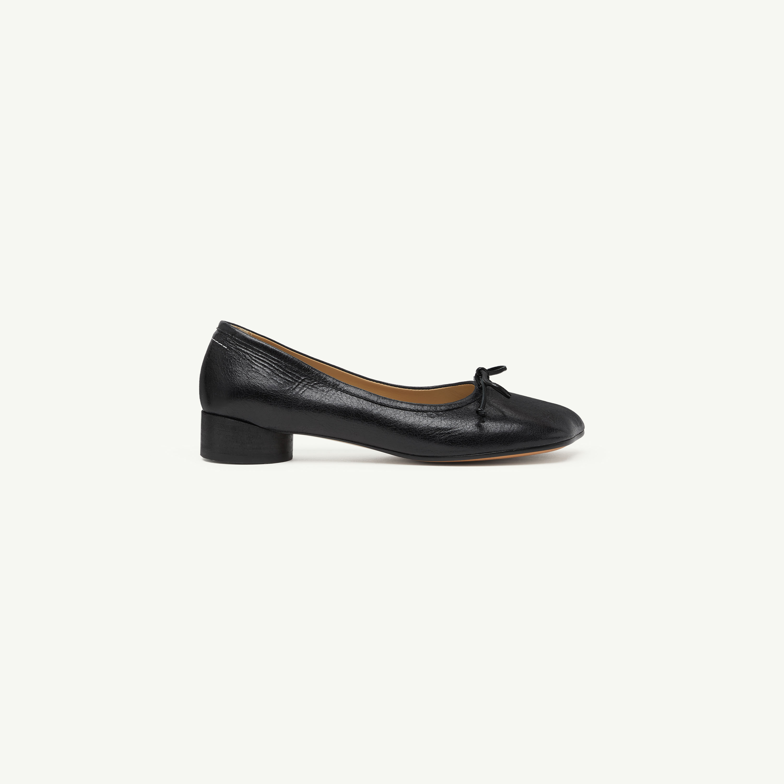 Mm6 Maison Margiela Anatomic Numeric Ballerinas In Black