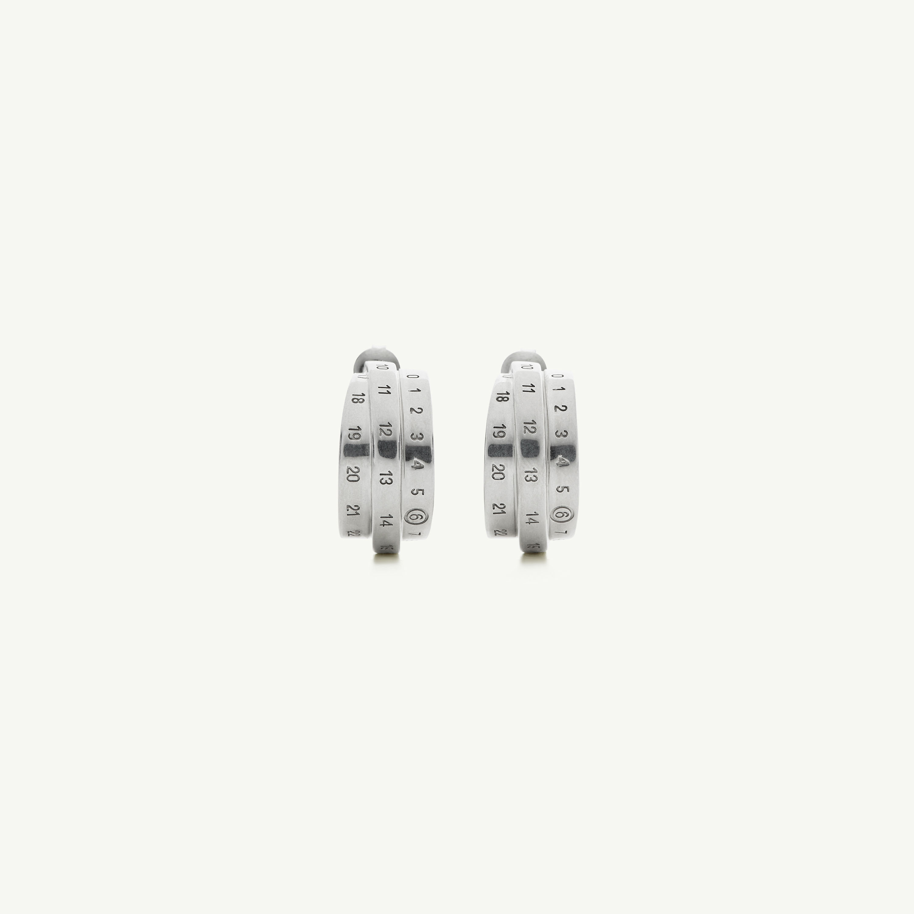 Mm6 Maison Margiela Numeric Cuff Earrings In Gray
