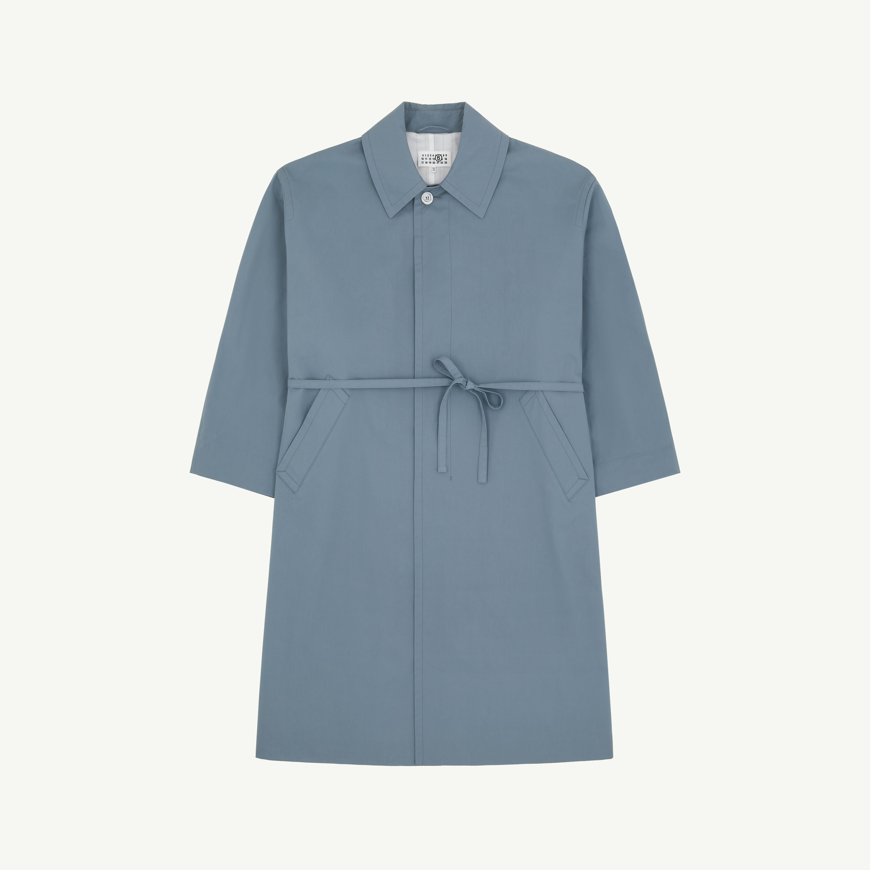 Mm6 Maison Margiela Water-repellent Cotton Gabardine Coat In Blue