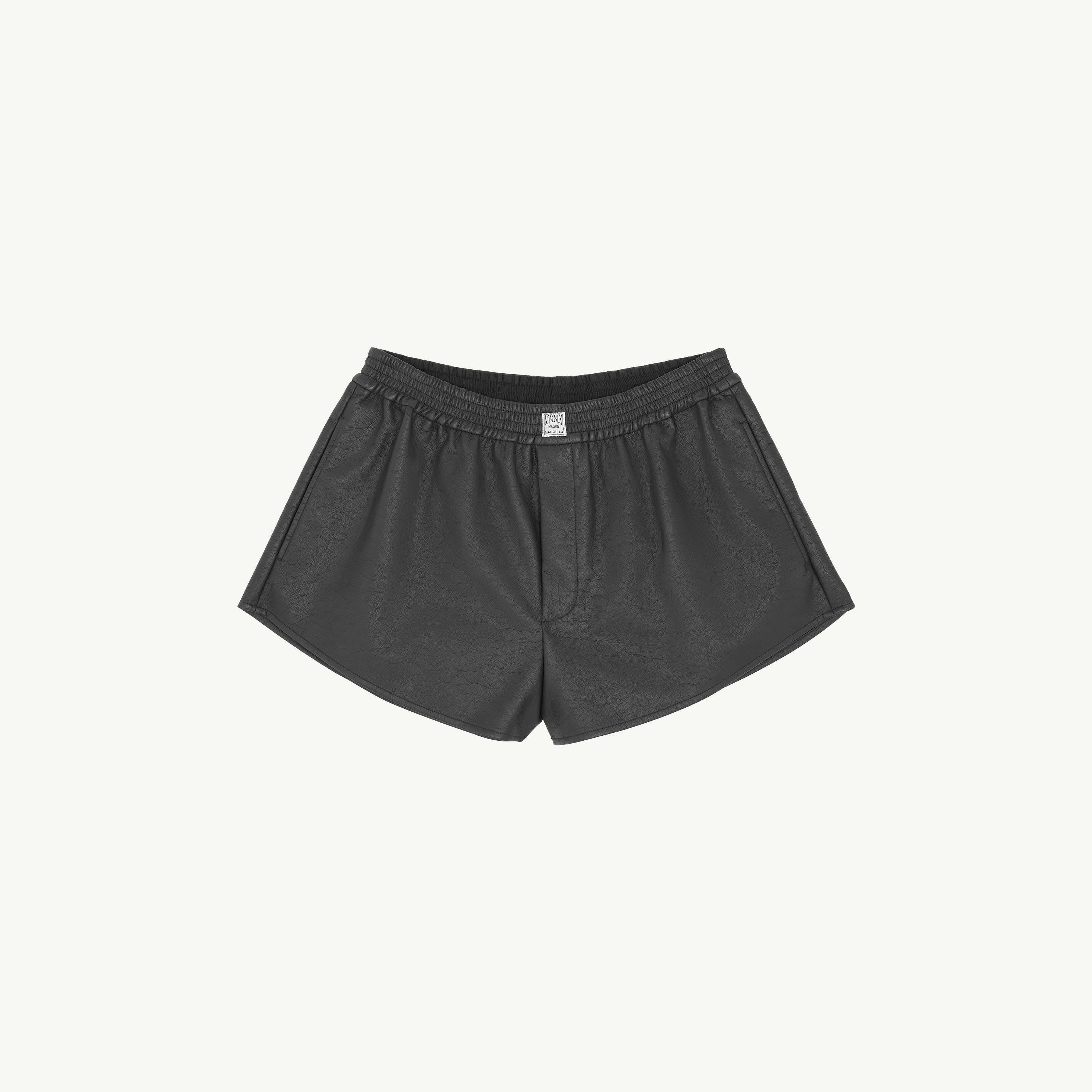 Mm6 Maison Margiela Faux Leather Shorts In Black