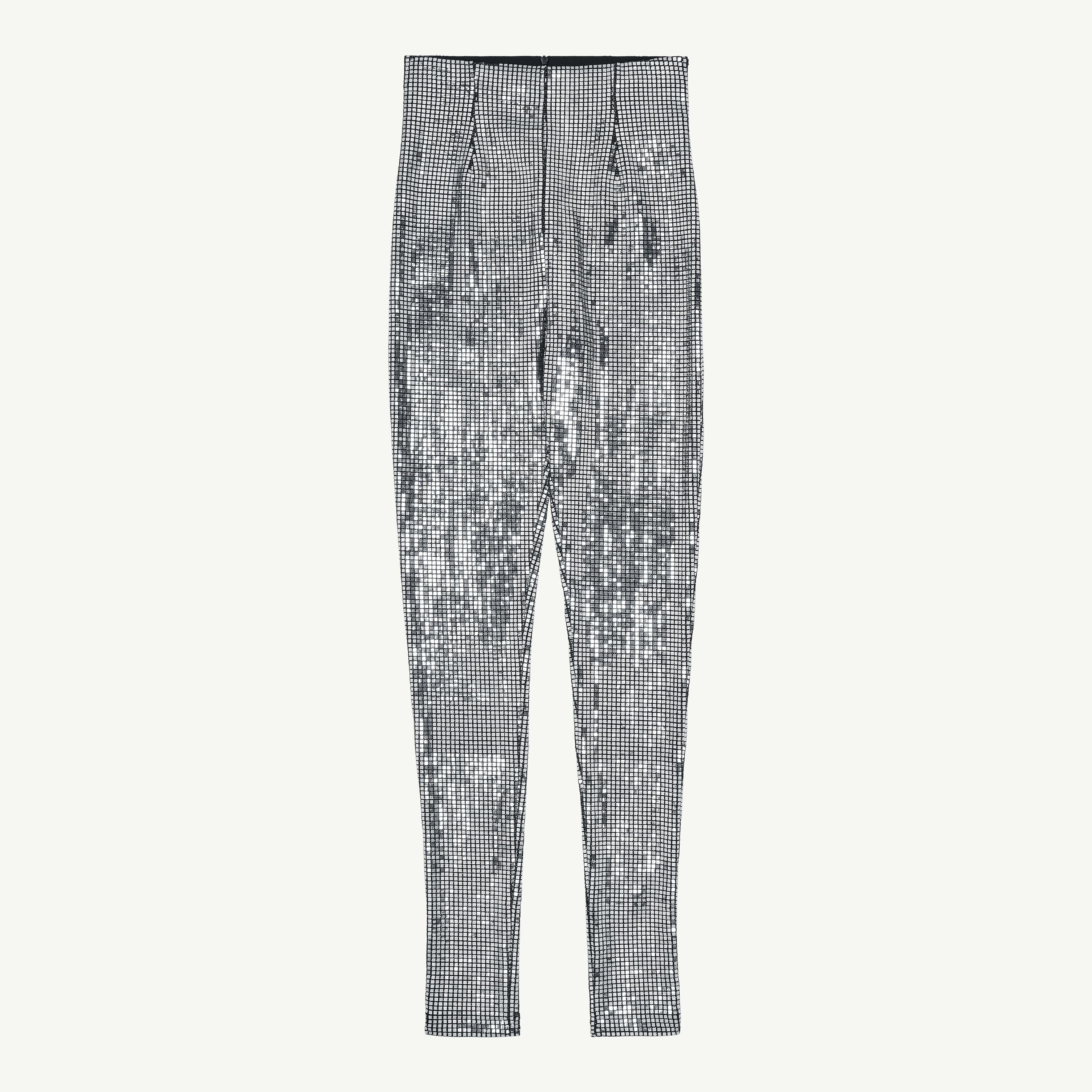 Mm6 Maison Margiela Metallic Leggings In Silver