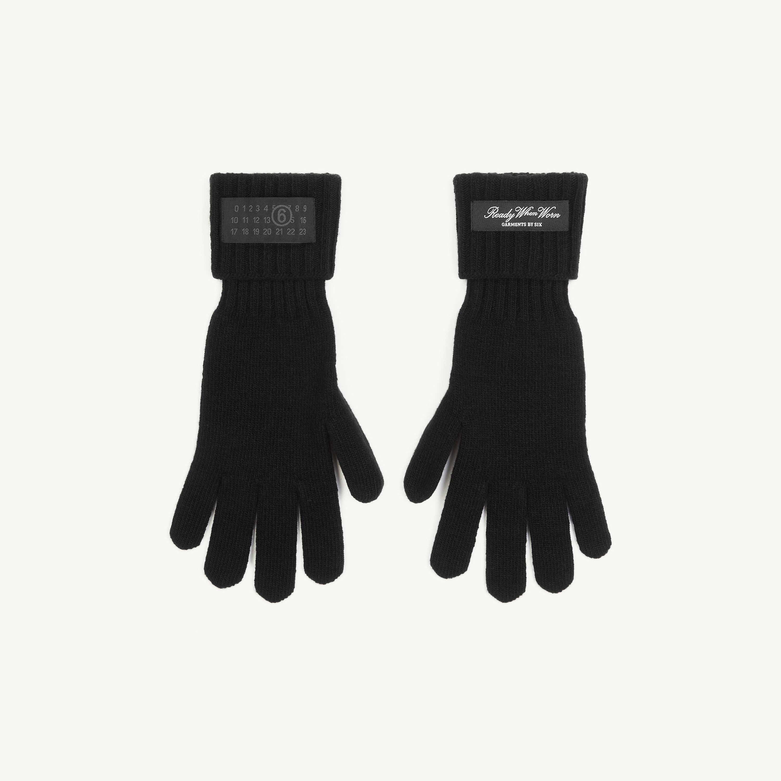 Mm6 Maison Margiela Wool-blend Knit Gloves In Black