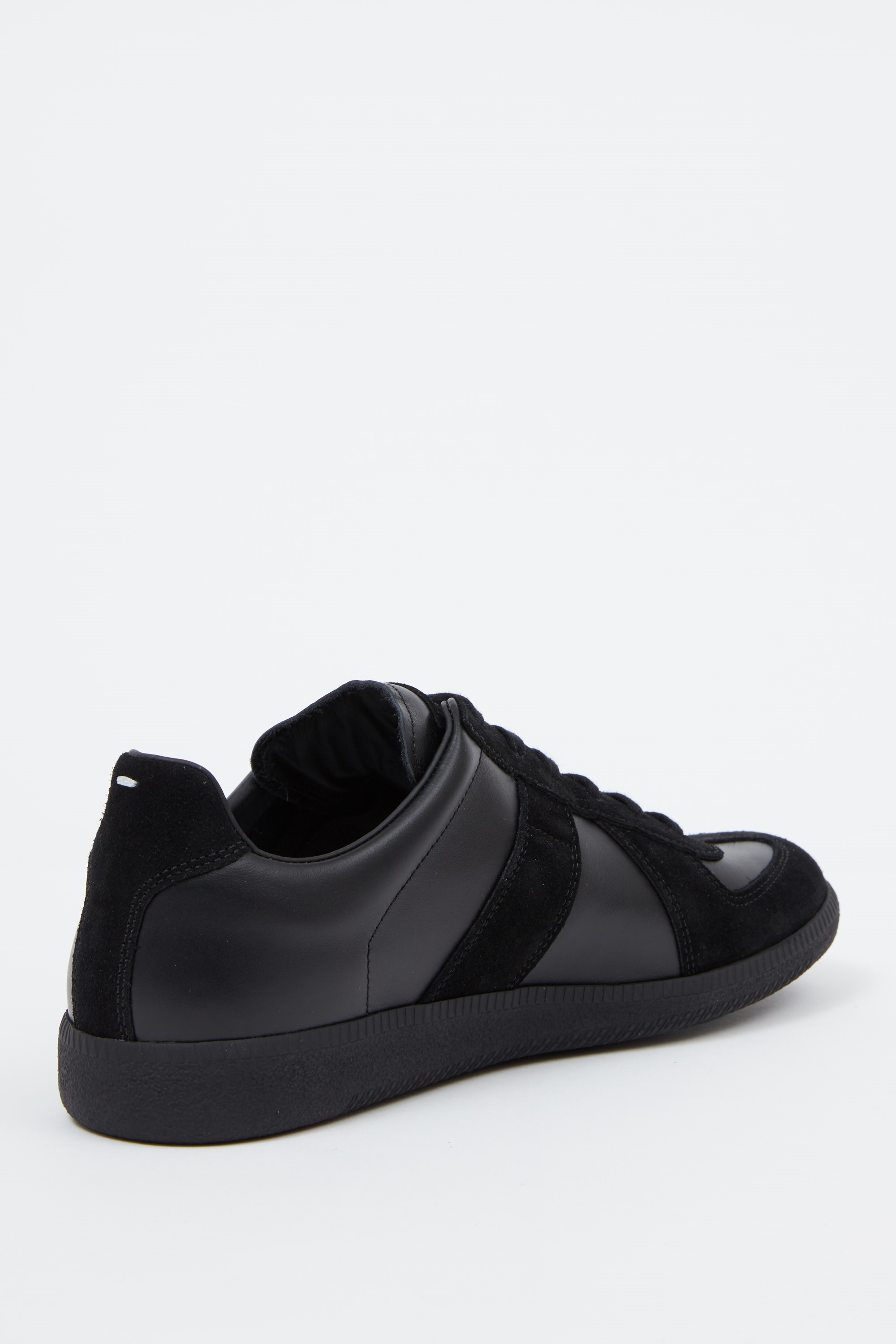 Maison Margiela Black Replica Suede Panel Leather Sneakers In Multi